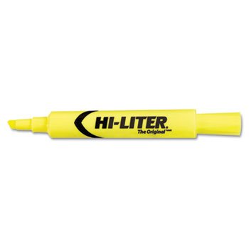 Avery Desk Style Highlighter with Chisel Tip - Fluorescent Yellow Ink - Pack of 12 - Perfect for Office, School & Study Note Taking