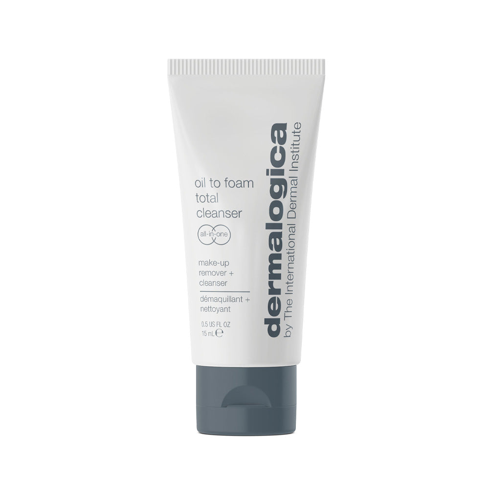 Oil to Foam Total Cleanser Mini 15ml - Gentle Facial Cleanser for Oily & Sensitive Skin | Travel Size Skincare for On-the-Go Beauty Routine