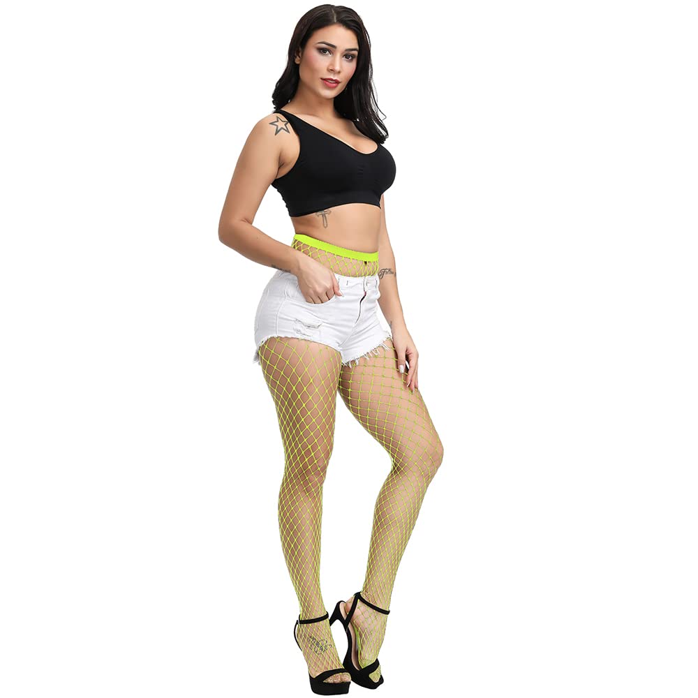 EVERSWE Sexy High Waist Fishnet Tights with Garter Belt - Thigh High Suspender Stockings for Women, Plus Size Lingerie - Perfect for Halloween, Cosplay, Boudoir & Night Out