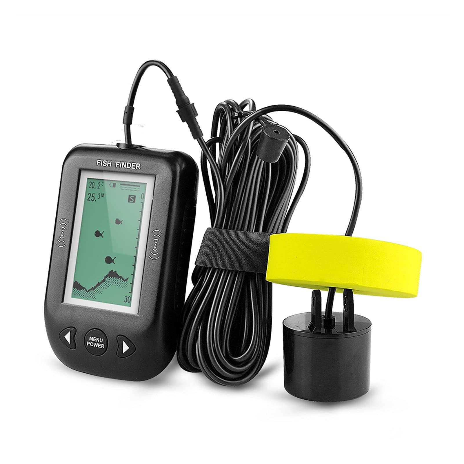 Professional Fishfinder with Sonar & Alarm - 0.6-100m Depth Range Fishing Echo Sounder Transducer | Perfect for Deep Sea, Lake & Ice Fishing Adventures