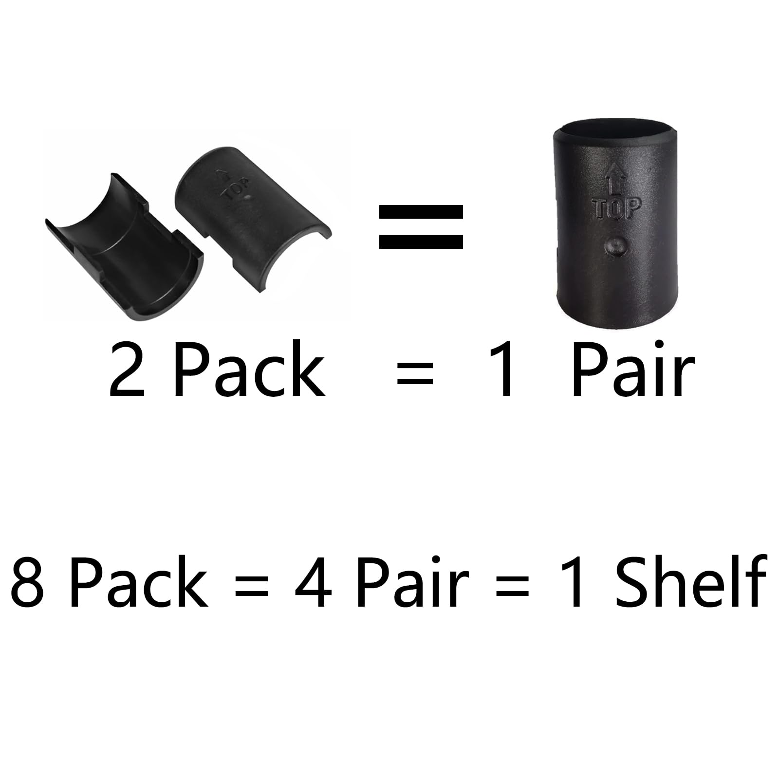 8 Pack Wire Shelf Clips & Shelving Sleeves for 1