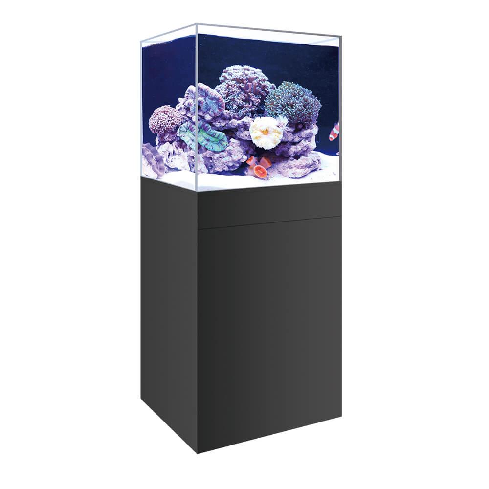 Premium Marine Fish Tank & Cabinet Kit - 150L (40 Gallon) Aquarium Set in White/Black - 67cm (26.4