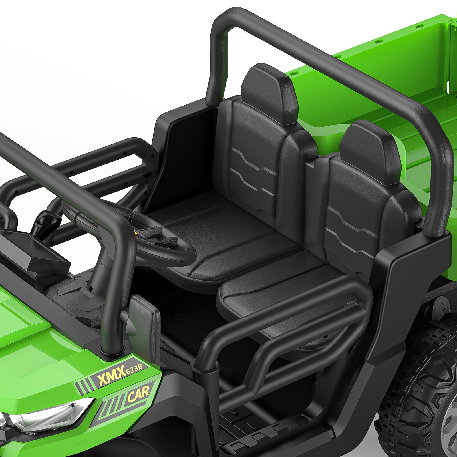 GARVEE 24V Electric Ride-On Dump Truck for Kids - 2 Seater 6-Wheel Remote Control UTV, Battery-Powered Toy Vehicle for Ages 3+ (Green) | Outdoor Play, Backyard Fun & Birthday Gift for Toddlers