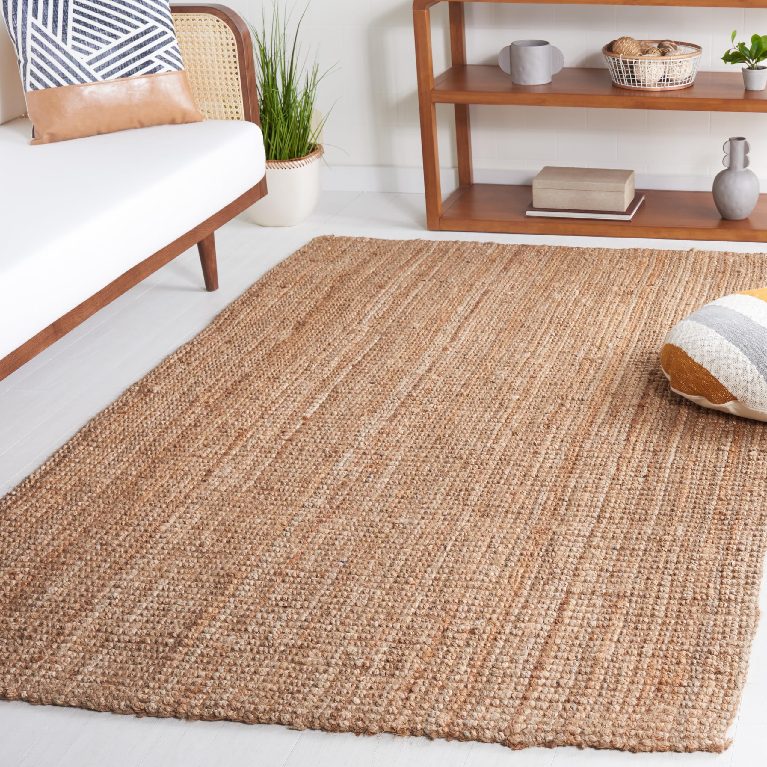 SAFAVIEH Handmade Natural Jute Area Rug 5' x 8' - Farmhouse Style, Durable & Eco-Friendly for High Traffic Areas | Perfect for Living Room, Bedroom & Home Decor (NF747A)