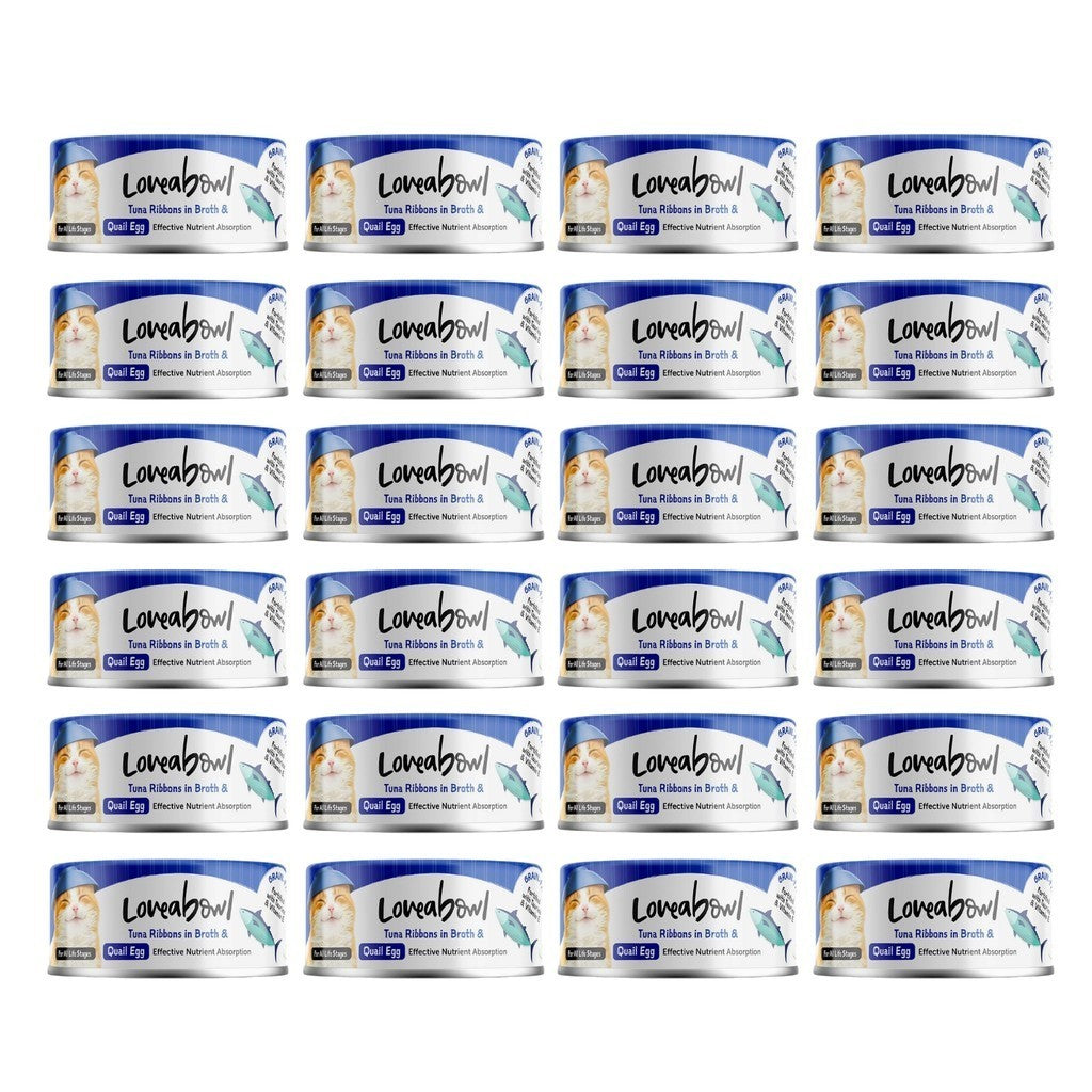 Loveabowl Chicken & Tuna in Broth Wet Cat Food - Grain Free, 24 Pack (70g Each) | Complete Nutrition for Kittens & Adult Cats | Perfect Meal Topper or Standalone Meal