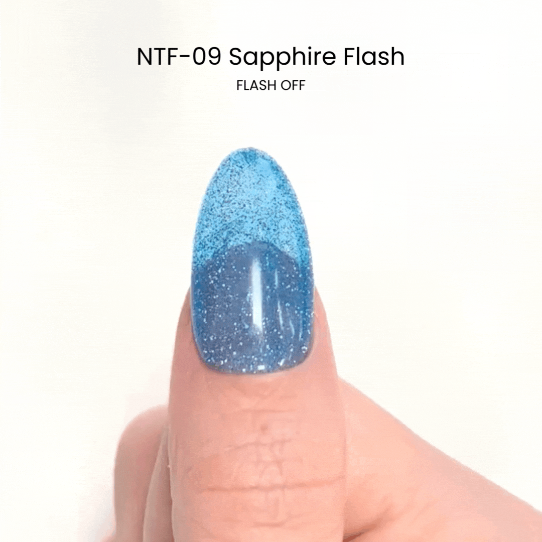 Nail Thoughts NTF 09 Sapphire Flash Gel Polish - Professional Long-Lasting Nail Lacquer for Manicures & Pedicures | Perfect for Salon, Home Use & Special Occasions