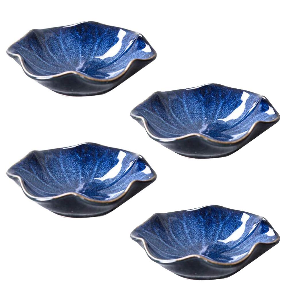 Premium Japanese Ceramic Dipping Sauce Bowls - Set of 4 Small Soy Sauce Dishes for Sushi, Dumplings & Asian Cuisine - Elegant Side Dish Bowls for Restaurants & Home Dining