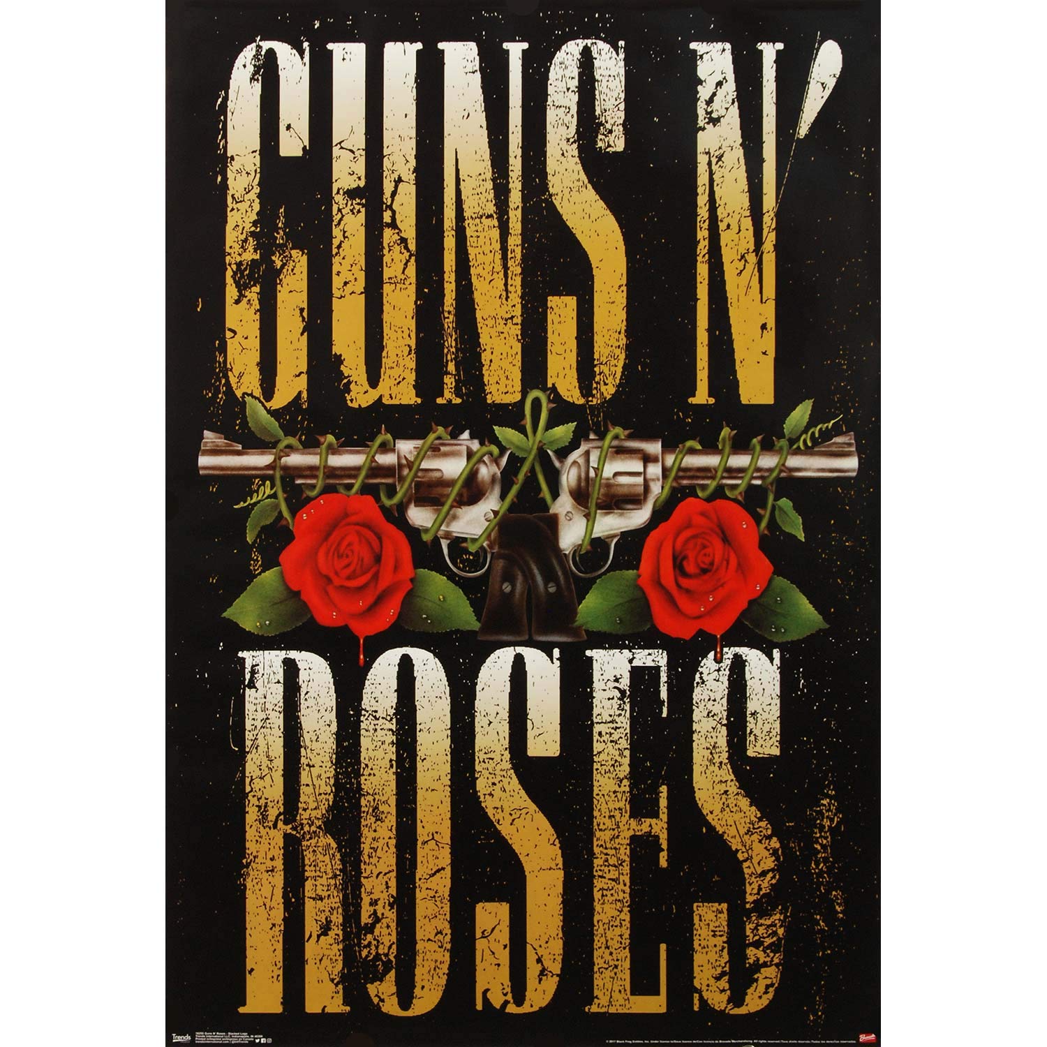 Guns N Roses Band Poster - Vintage Rock Wall Art Decor for Bedroom, Living Room, Music Studio & Man Cave - Officially Licensed Merchandise