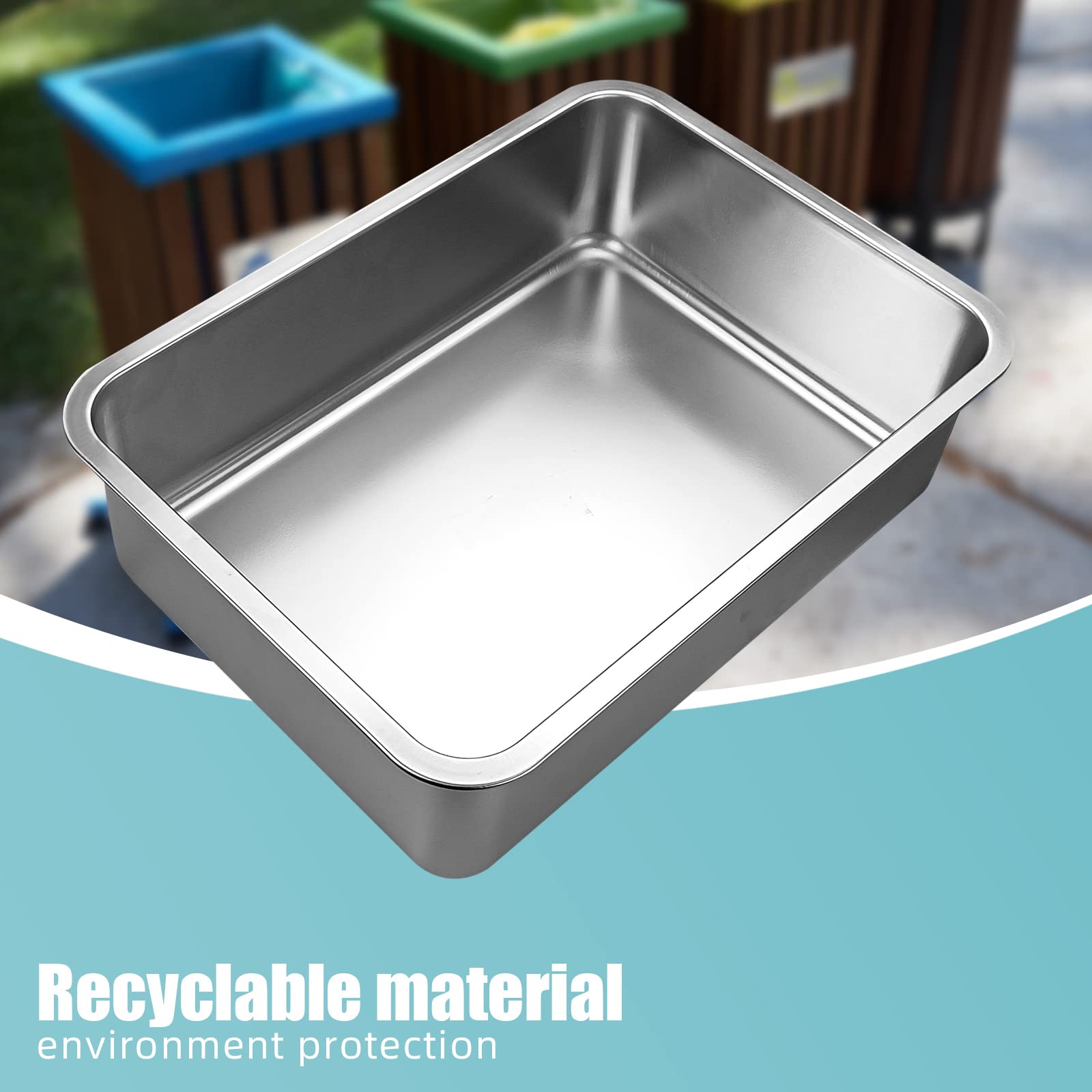 Stainless Steel Cat Litter Box for Small Pets - 4