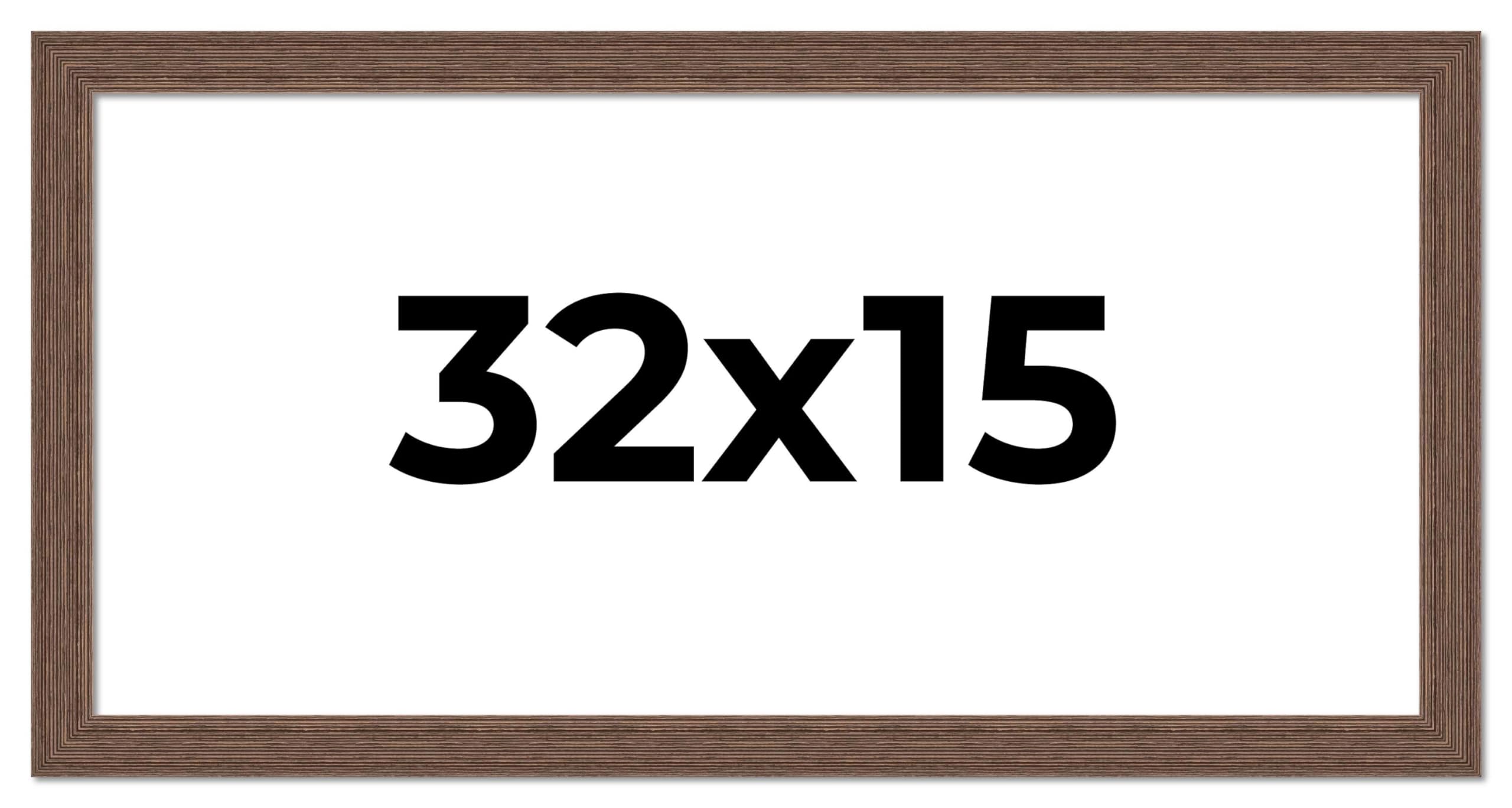 32x15 Brown Distressed Barnwood Picture Frame - Rustic Farmhouse Photo Frame with UV Acrylic Shatter Guard & Acid-Free Backing | Perfect for Wall Decor, Family Photos, and Home Office Display