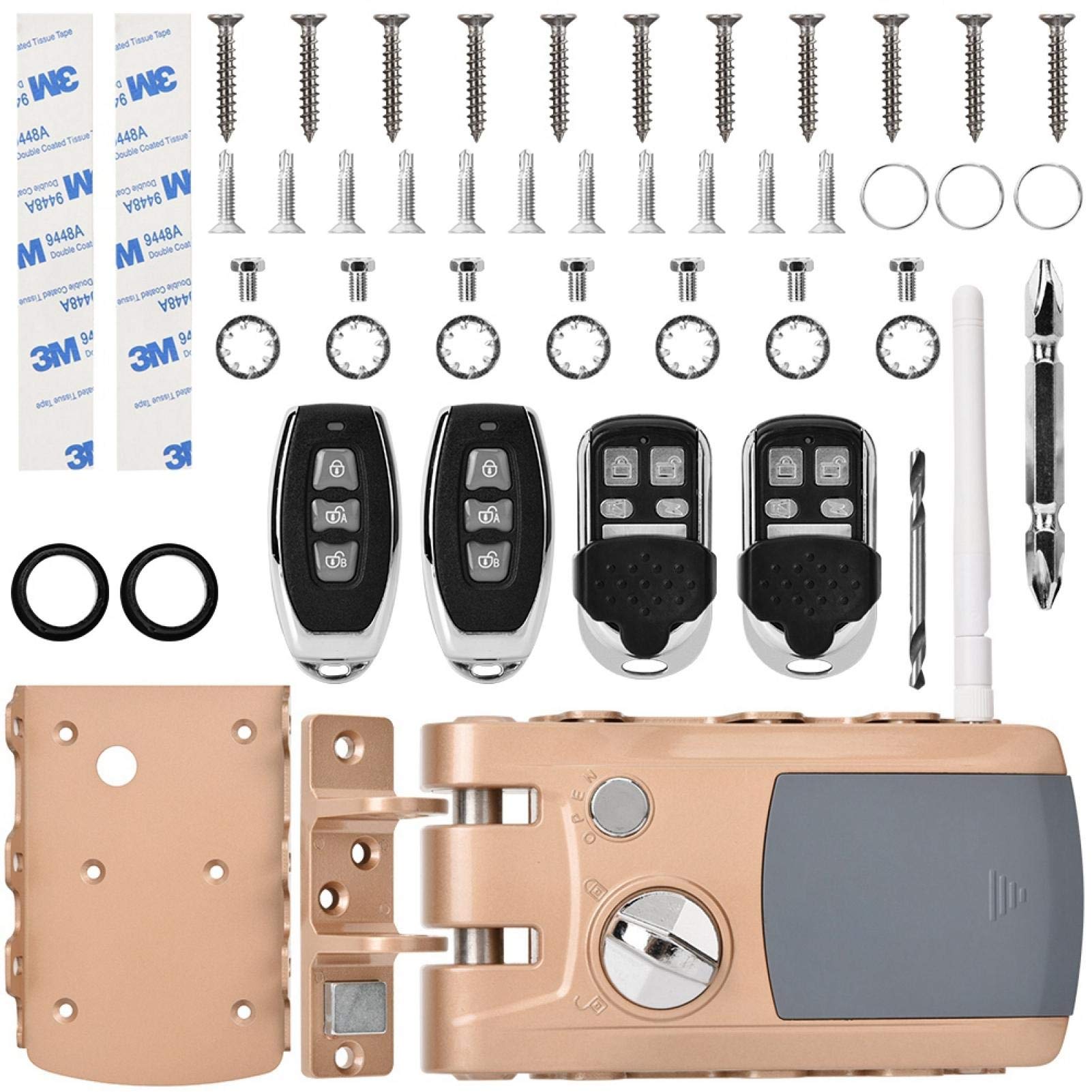 Smart Keyless Electronic Door Lock - 4 Remote Controllers, Anti-Theft Home Security for Houses/Offices/Hotels/Apartments | Ideal for Keyless Entry & Enhanced Safety