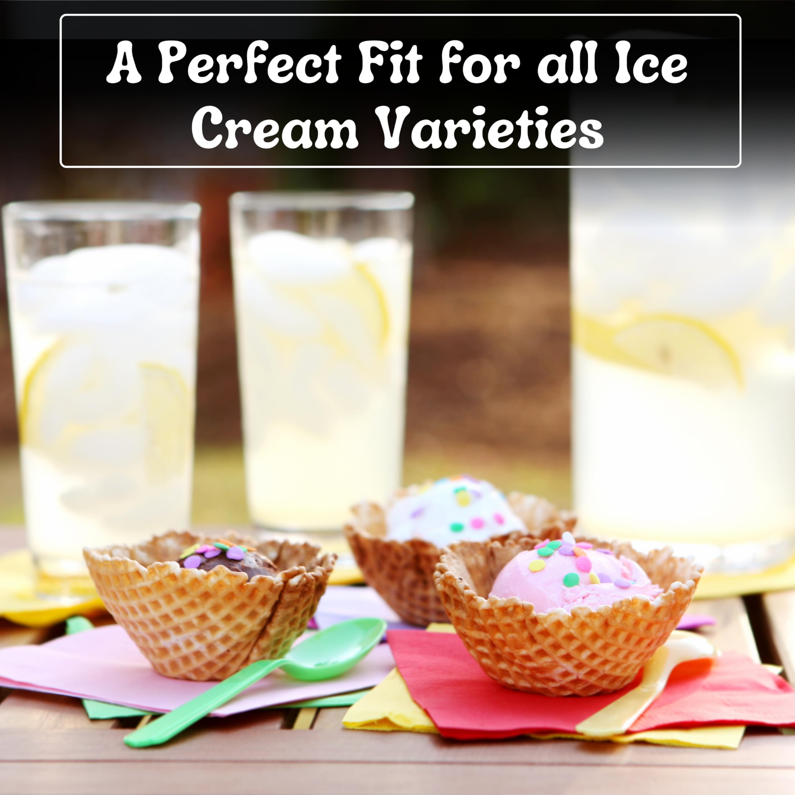 Bonbon Rio 80 Waffle Bowls (10x8 Pack) – Classic Sweet, Crispy & Crunchy Dessert Cones for Ice Cream, Yogurt & Fruit – Perfect for Parties, Family Gatherings & DIY Treats