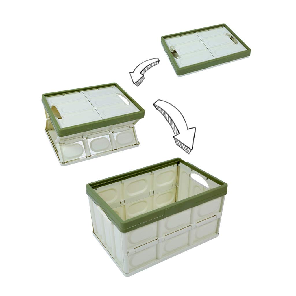 Foldable Stackable Plastic Storage Bins with Lids - Lightweight Wardrobe Organizer for Clothes & Home Sundries | Durable Washable Storage Boxes & Baskets for Bedroom, Closet, Car, and Office Organization | MUMUJIN