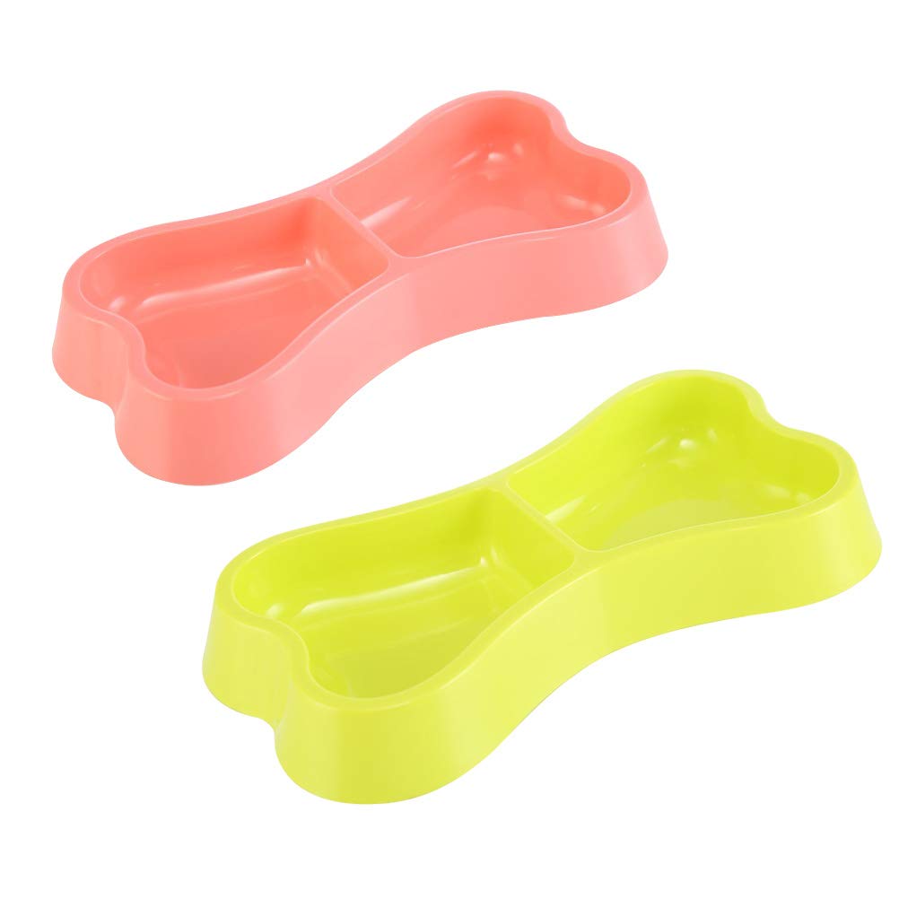 POPETPOP Dual Dog Feeder Bowl - 2-in-1 Pet Food & Water Bowls for Dogs - Perfect for Mealtime & Travel Use