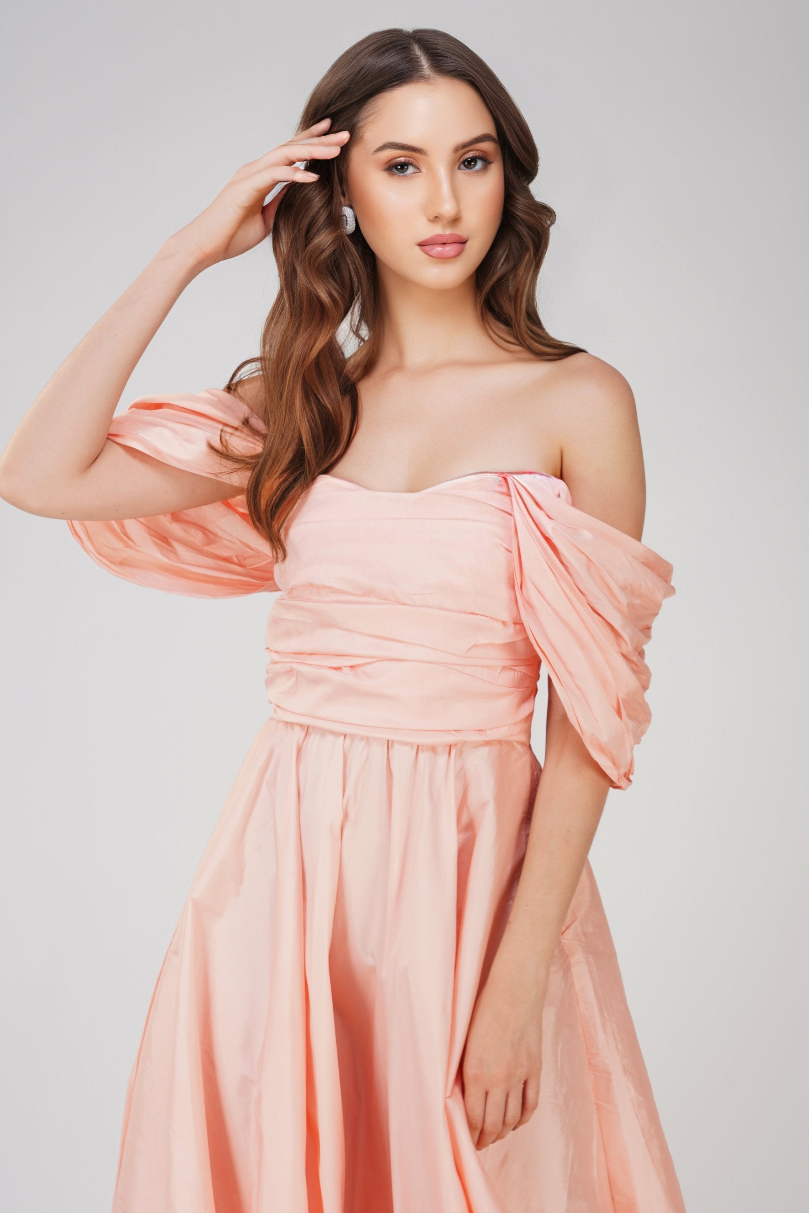 Anya Sugar Pink Taffeta Midi Dress for Women - Elegant Party & Wedding Guest Dress - Formal Cocktail & Evening Gown for Special Occasions