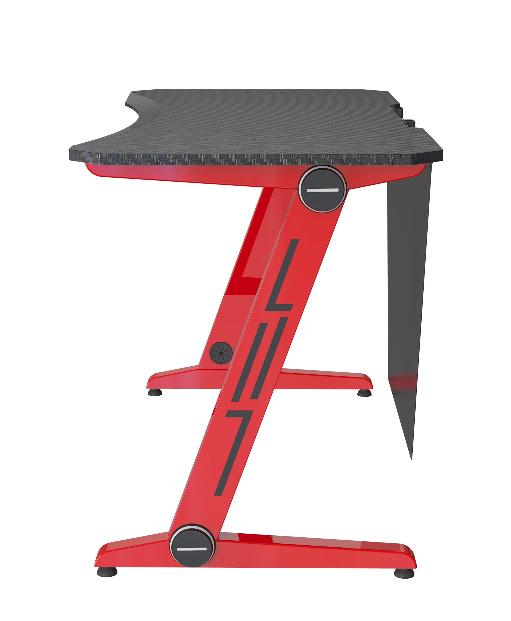 Z Shape Series ES03 Gaming Desk - Black & Red Ergonomic Computer Desk for Gamers & Streamers - Perfect for Gaming Setups, Home Office & Streaming Studios