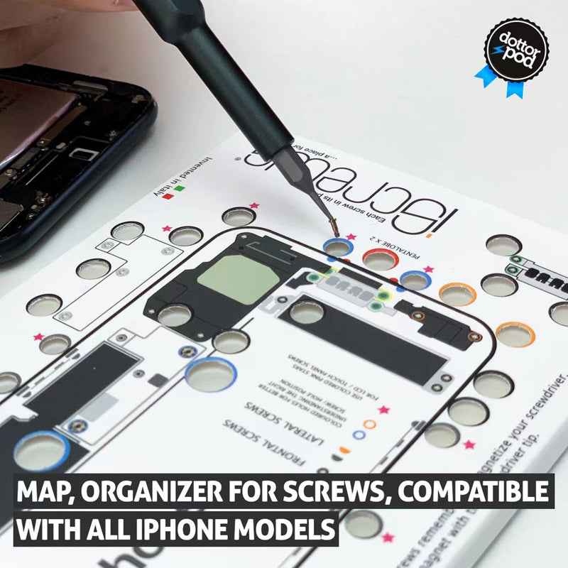 Dottorpod iPhone 5 iScrews Holder Mat - Premium Screw Organizer for iPhone 5 Repairs | Perfect for DIY Fixes, Phone Maintenance & Tech Workshops