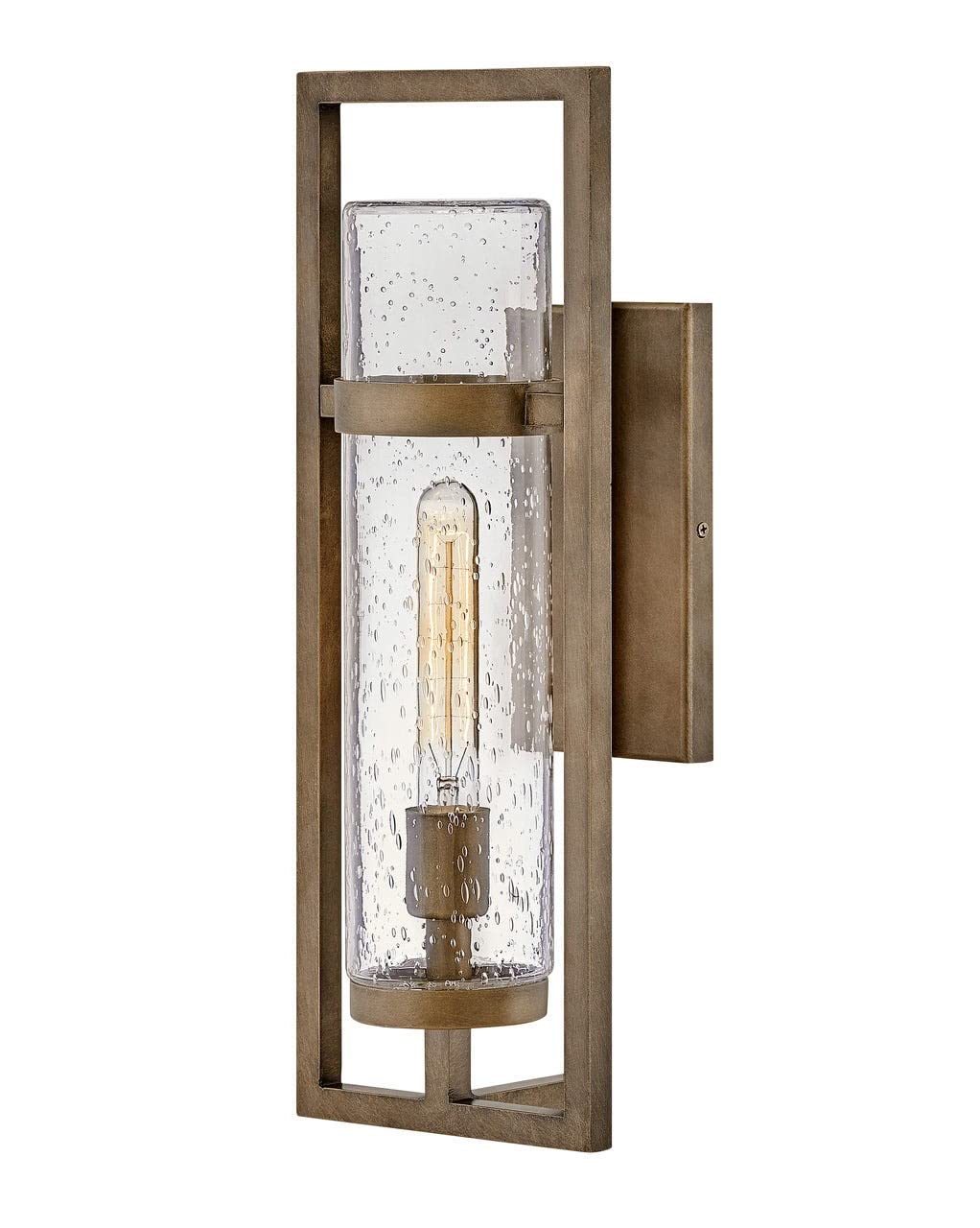 Hinkley Cordillera Medium Wall Mount Outdoor Lantern - Aluminum with Clear Seedy Glass, Craftsman Style Burnished Bronze Finish - Perfect for Porch, Patio, and Entryway Lighting
