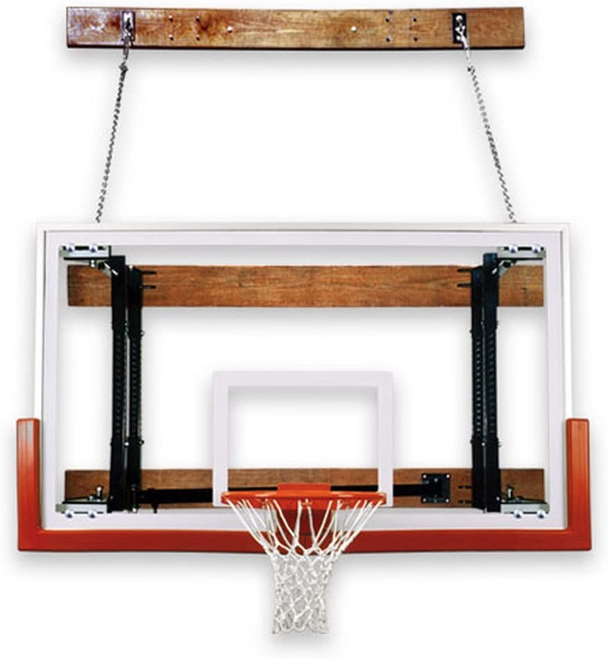 First Team FoldaMount46 Folding Wall Mount Basketball Hoop - Adjustable Height & Durable Backboard for Driveway, Gym & Outdoor Play