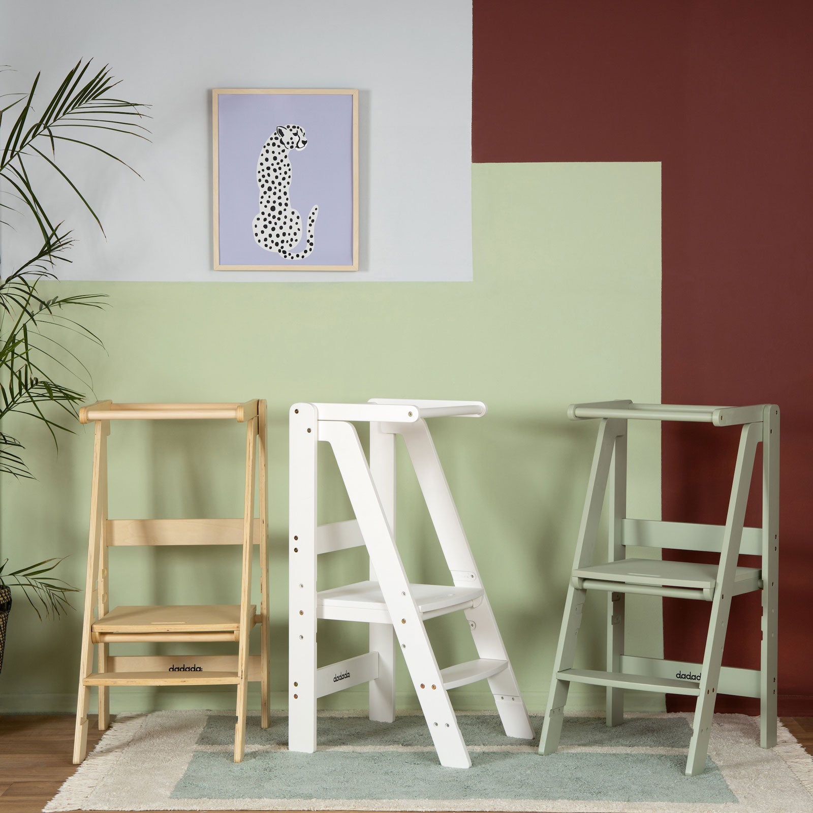 Safe & Sturdy Folding Toddler Tower - Adjustable Learning Step Stool for Kitchen, Bathroom & Playroom - Montessori Helper for Kids Independence