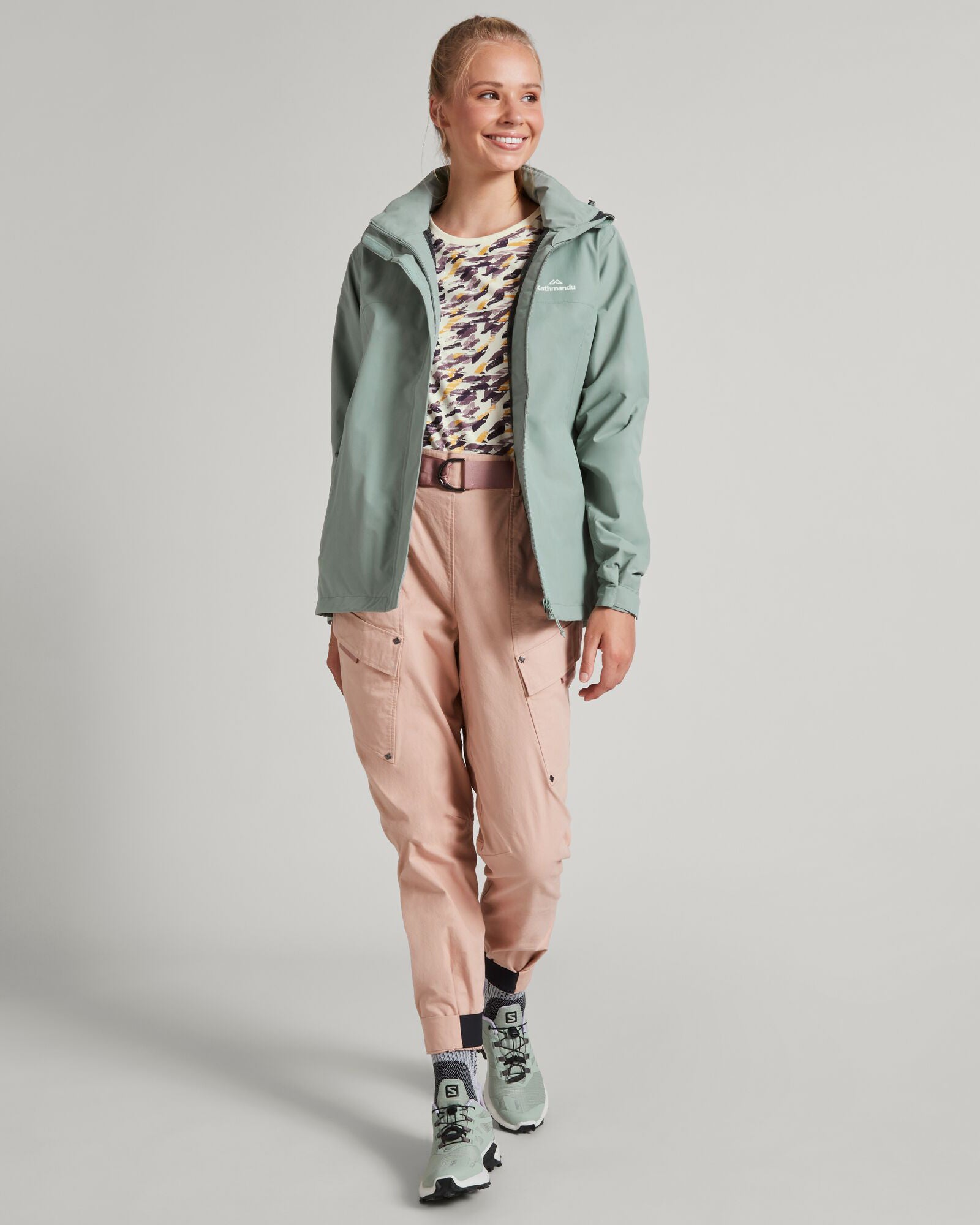 Women's Andulo 2-Layer Waterproof Rain Jacket - Lightweight Windproof Outdoor Coat for Hiking, Camping & Travel | Gum Tree Color