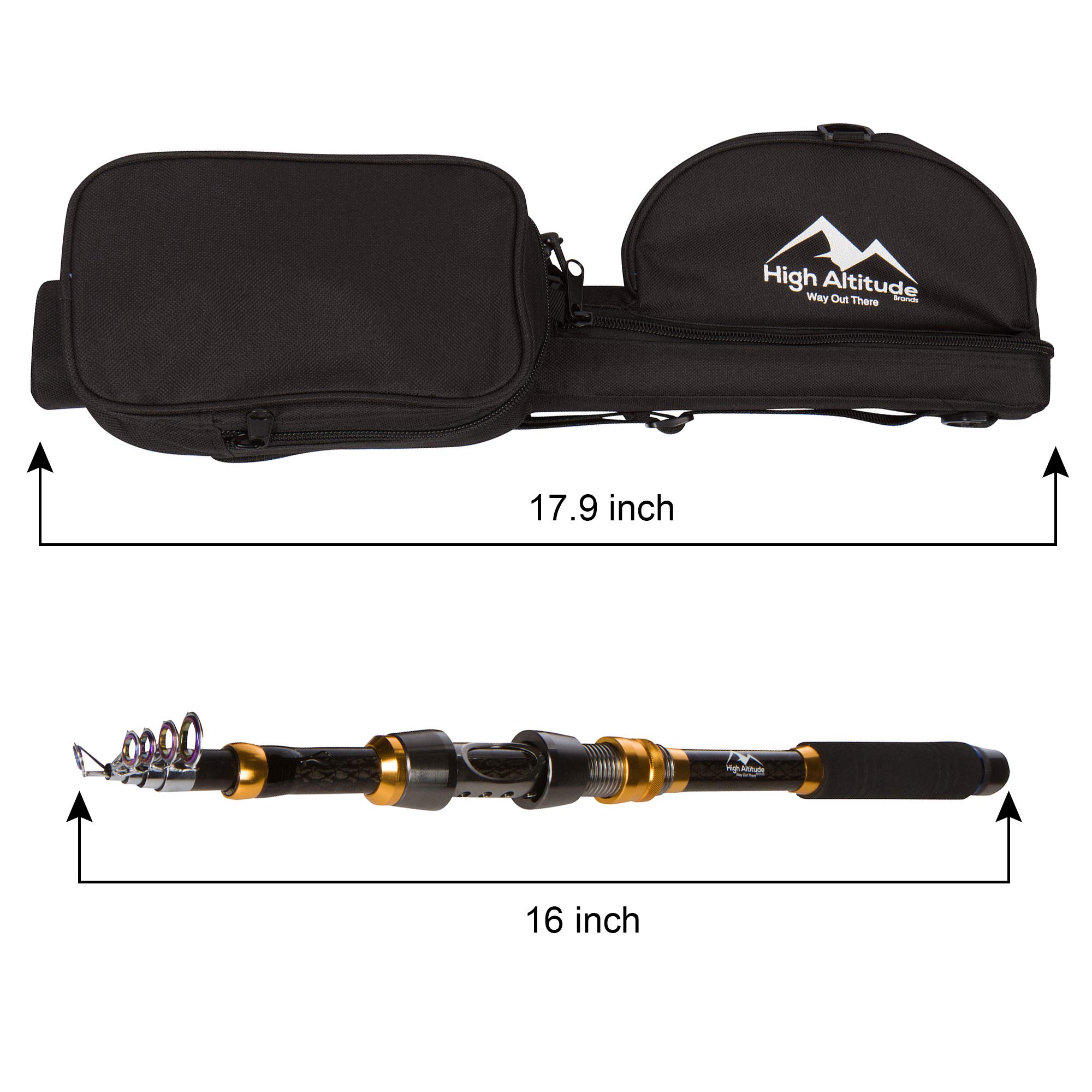 Lightweight Portable Telescopic Fishing Pole with Case - Spinning Reel Rod Combo for Motorcycle, Car, Hiking & Backpacking | Compact Travel Fishing Gear for Wheelchair Users & Outdoor Adventures