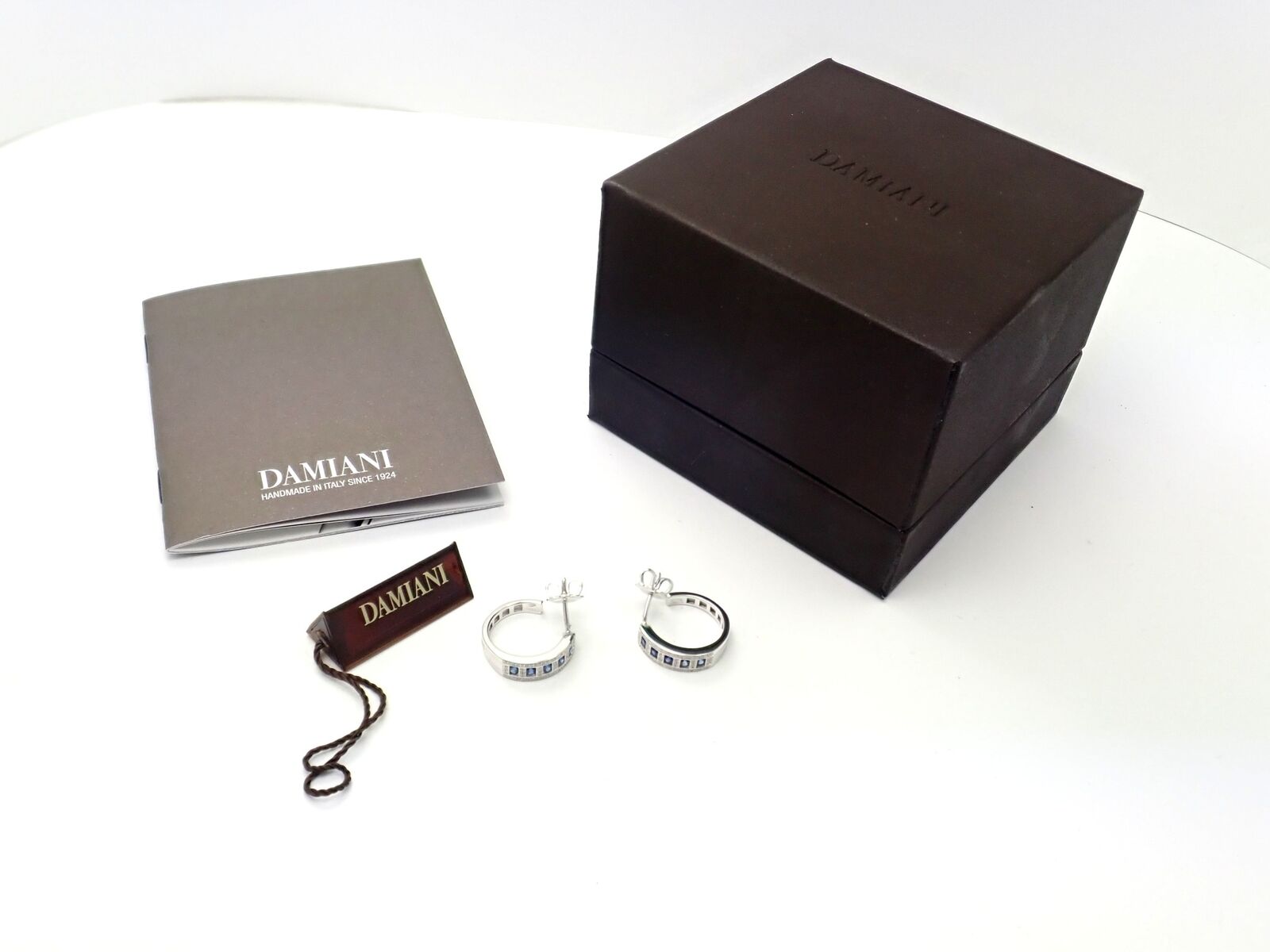 Authentic Damiani 18K White Gold Diamond & Sapphire Belle Epoque Earrings - Luxury Jewelry for Weddings, Anniversaries & Special Occasions