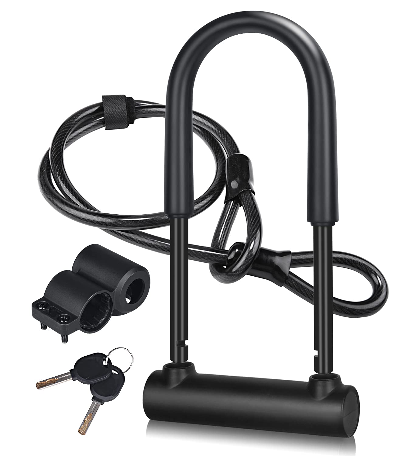 Heavy Duty 16mm Bike U Lock with Combination - Anti-Theft Bicycle Security Lock for Outdoor Cycling, Commuting & Parking (Black)