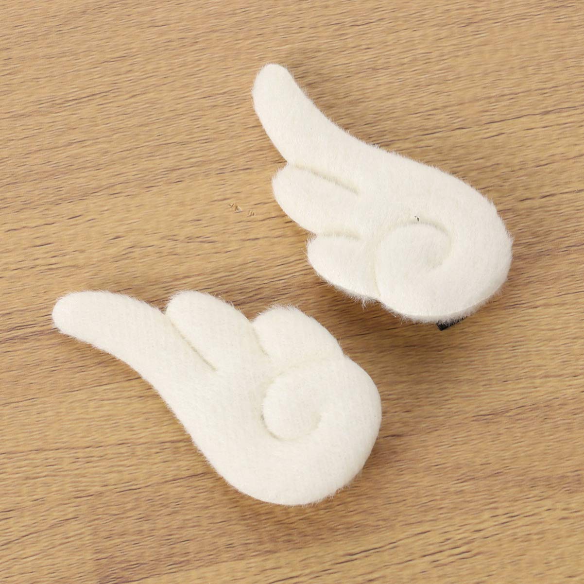 3 Pairs Angel Wings Hair Clips - Non-Slip Cartoon Hair Accessories with White Plush Wings for Baby Girls, Perfect for Parties, Cosplay, and Daily Wear