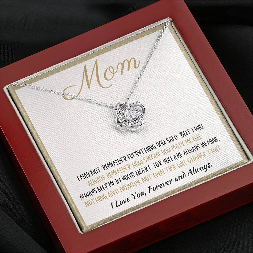 Tek Weh Mom - Sterling Silver 'I Love You' Love Knot Pendant Necklace for Mother's Day, Grandma, Mother of the Bride & Groom | Heartfelt Gift for Mom, Mother-in-Law & Special Women | Perfect for Weddings, Anniversaries & Daily Wear