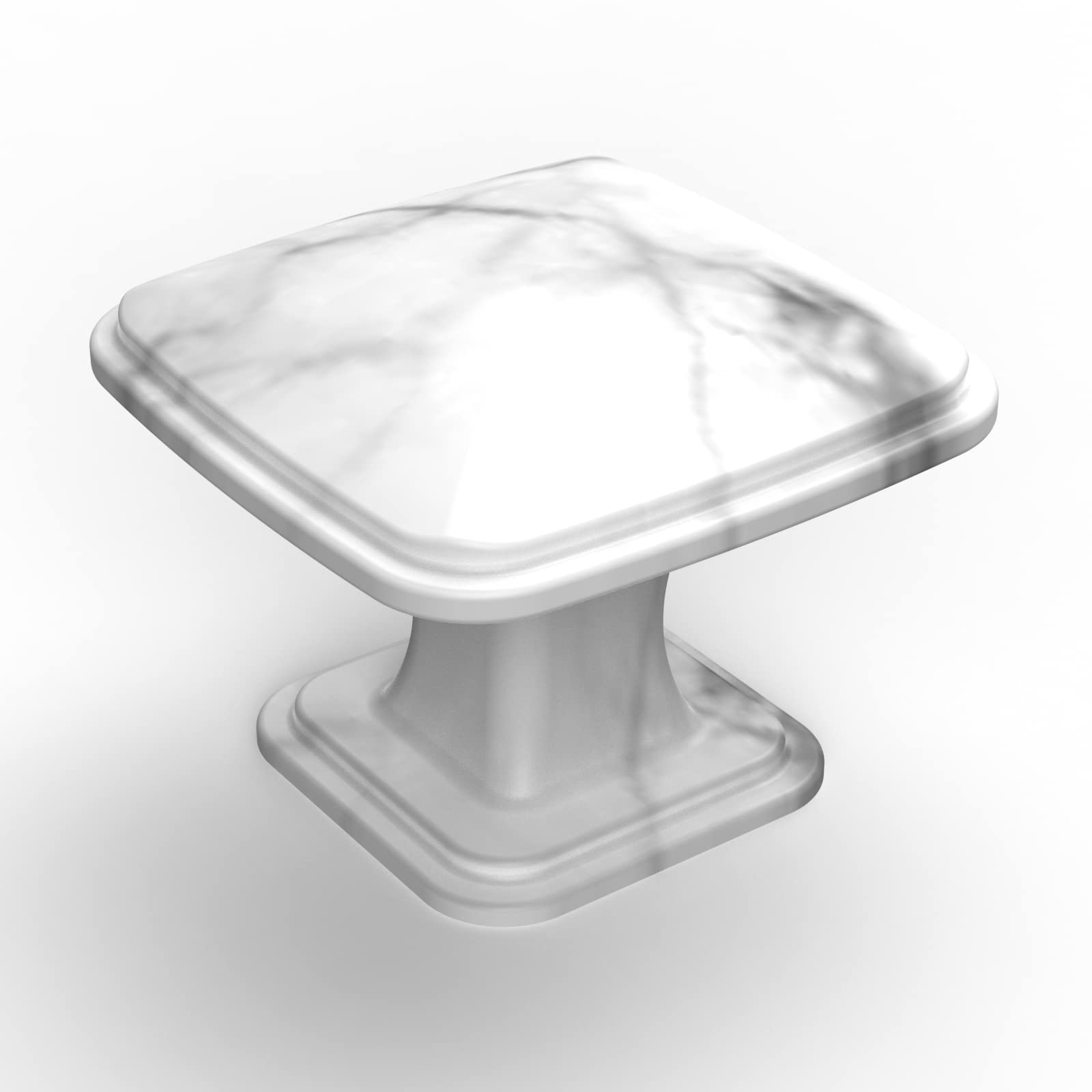 10 Pack 1 Inch White Marble Cabinet Knobs - Zinc Alloy Square Drawer Pulls for Kitchen Cabinets, Dressers & Furniture (Perfect for Modern Home, Office & DIY Renovation Projects)