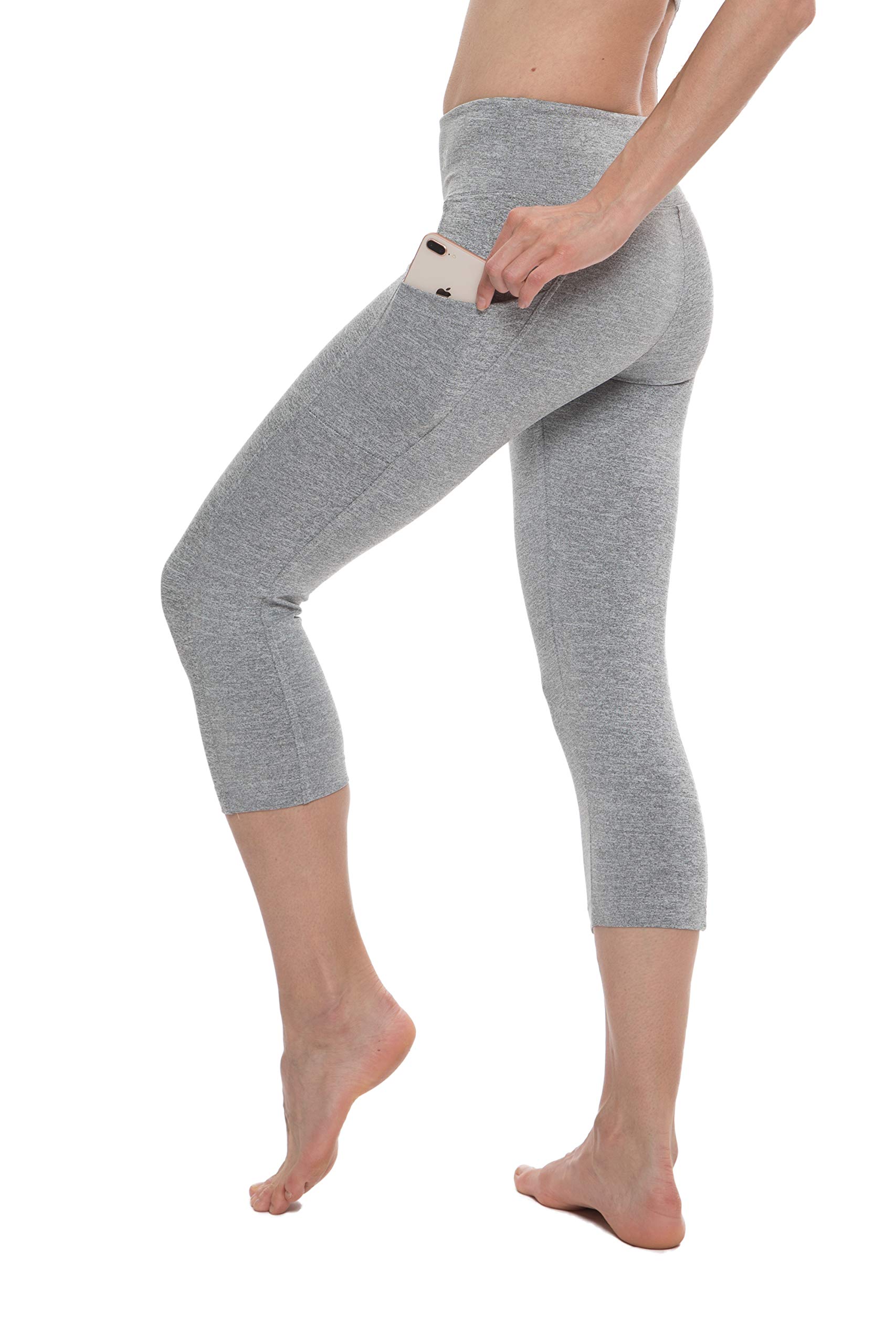 Breathable High Waisted Capri Leggings with Pockets for Women - Nirlon Yoga Pants for Running, Workout & Casual Wear