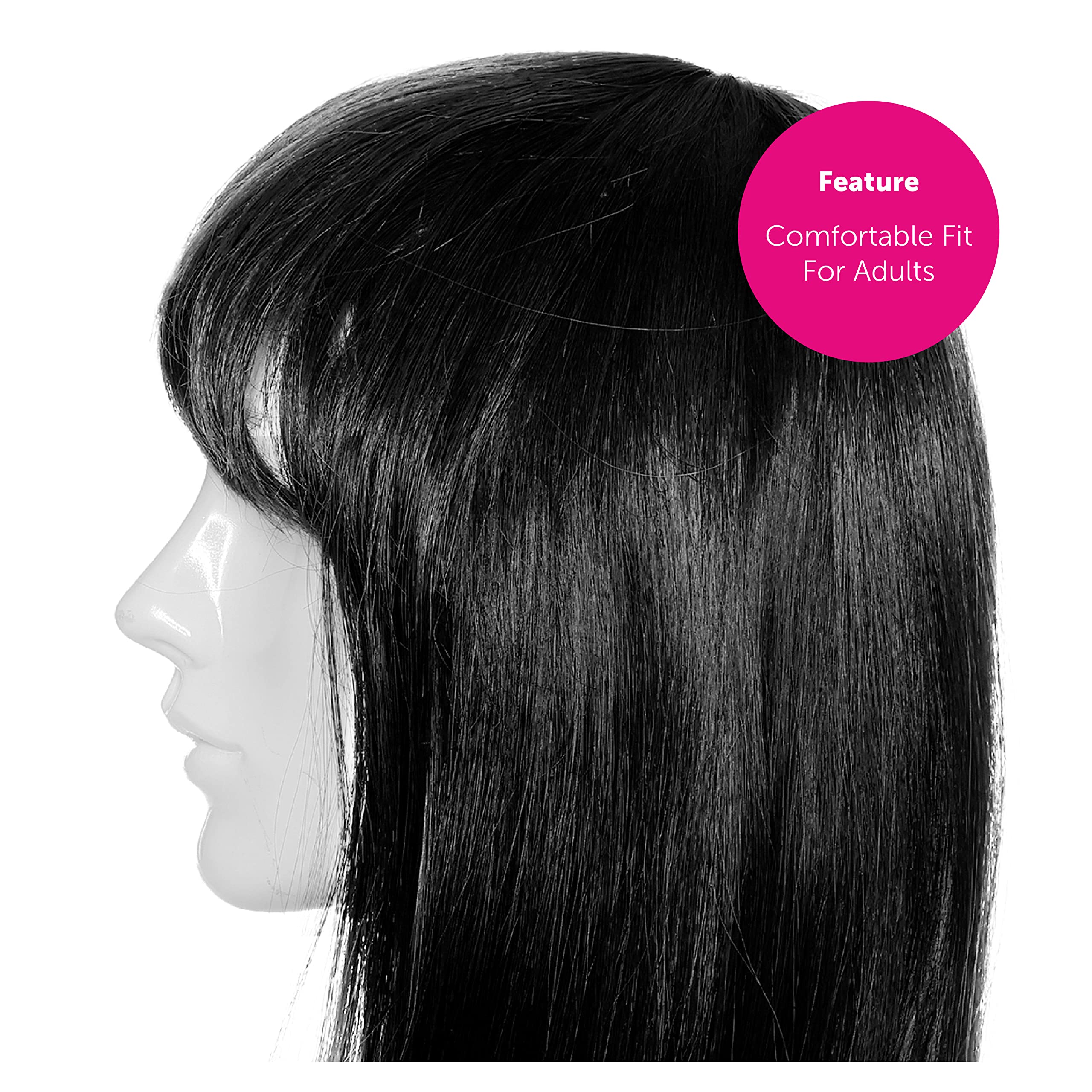 Long Black Heat Resistant Synthetic Wig - Straighten, Curl & Style - Versatile Heat-Friendly Wig for Daily Wear, Cosplay & Special Occasions