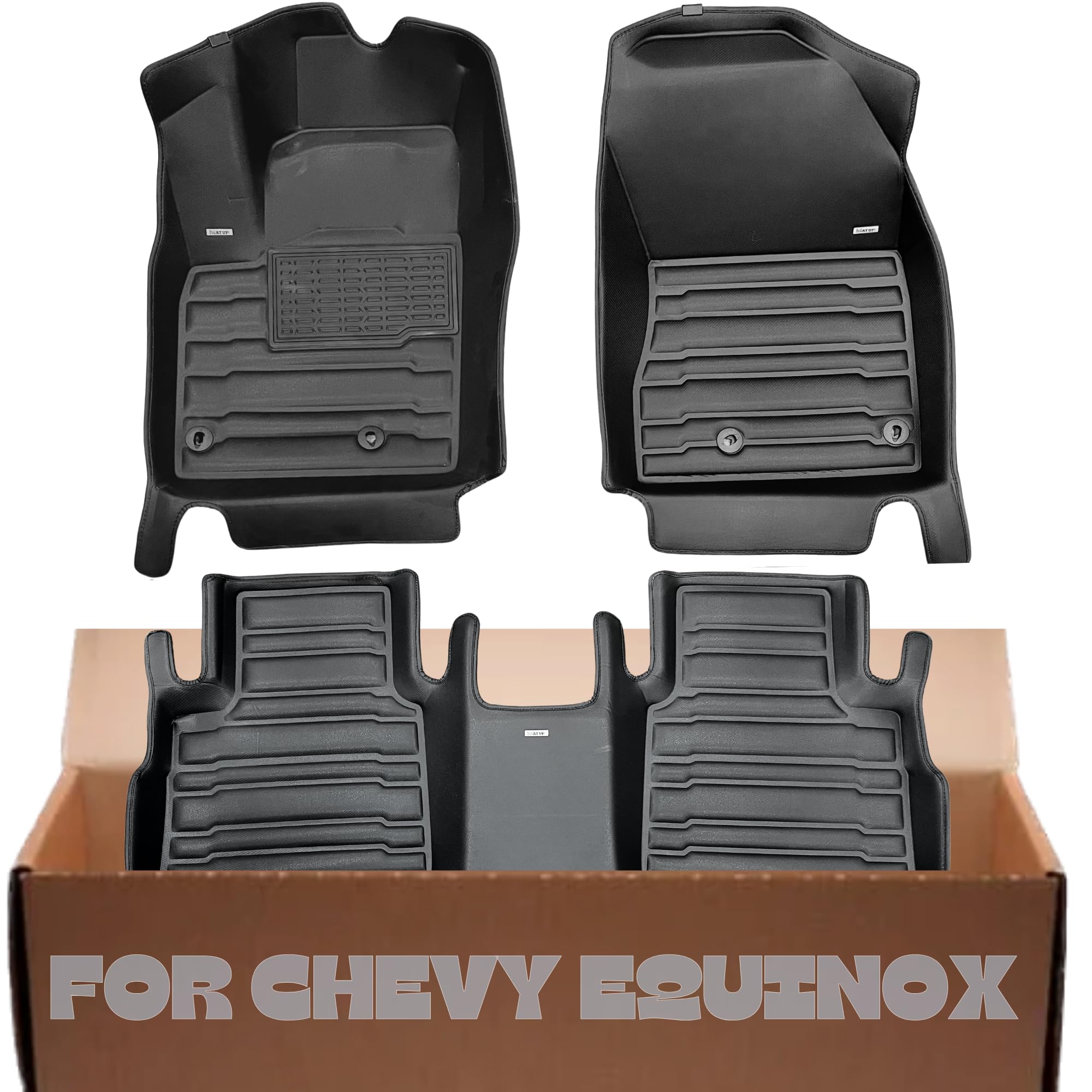 2018-2024 Chevrolet Equinox Custom Fit Floor Mats (Excluding EV) - All Weather Waterproof Car Mats with Anti-Slip Design, Laser Measured for Perfect Fit | Front & Rear Row Protection | Ideal for Daily Commute, Road Trips & Extreme Weather Conditions