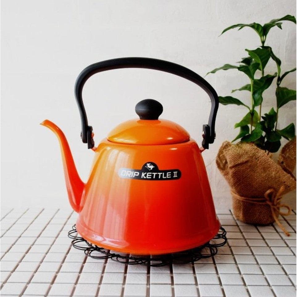 Premium Japanese Enamel Gooseneck Kettle - Noda Horo Drip Kettle II (DK 200BK) - Perfect for Pour Over Coffee, Tea Brewing & Specialty Hot Beverages