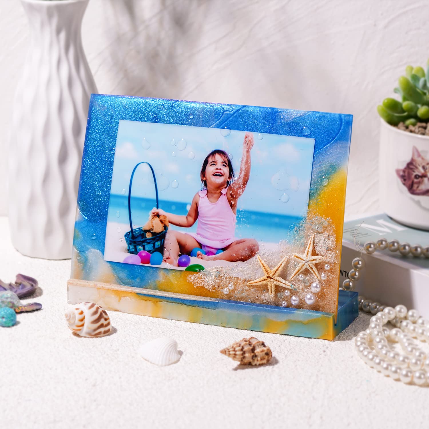 Premium Large Silicone Epoxy Resin Molds - Rectangle & Heart Picture Frame Molds for DIY Home Decor, Table Centerpieces, Wall Art, and Craft Projects