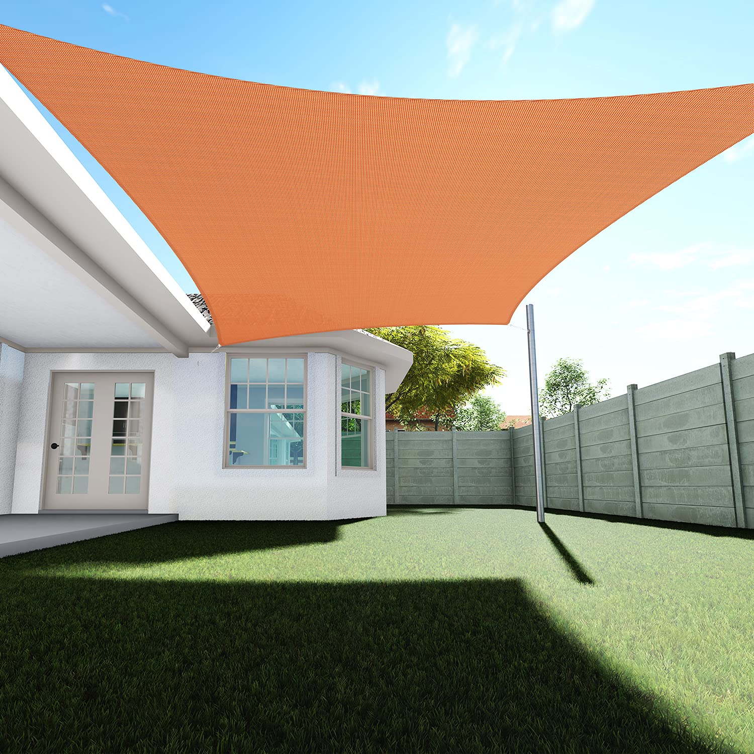 TANG Sun Shade Sail 9' x 18' Rectangle UV Block Canopy - 180 GSM Orange Outdoor Shade for Patio, Garden, School, Park | Perfect for Picnics, Playgrounds, and Backyard Relaxation