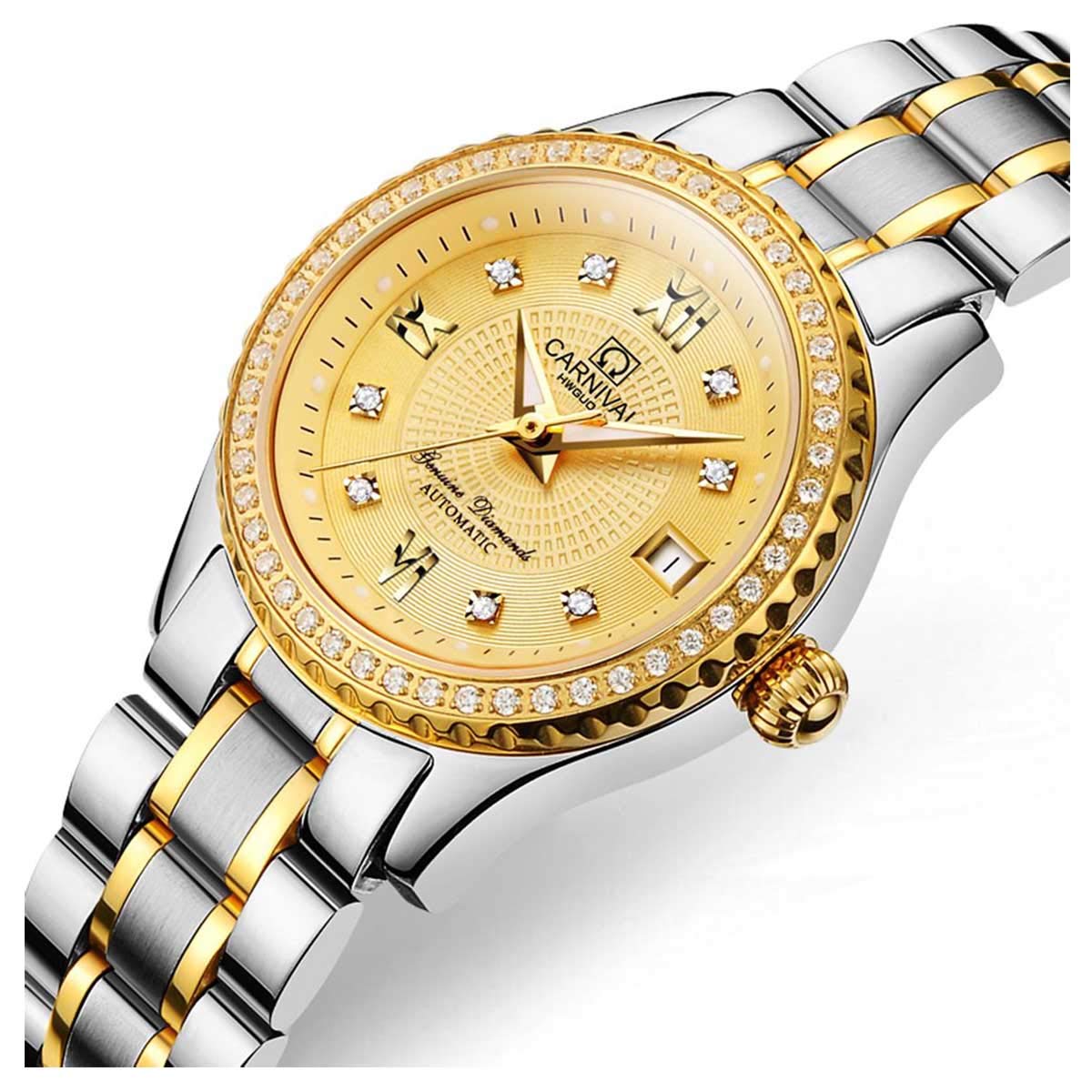 Gosasa Women's Automatic Watch - Stainless Steel Analog Dress Watch with Waterproof Design for Fashion & Luxury | Perfect for Office, Party, and Everyday Wear