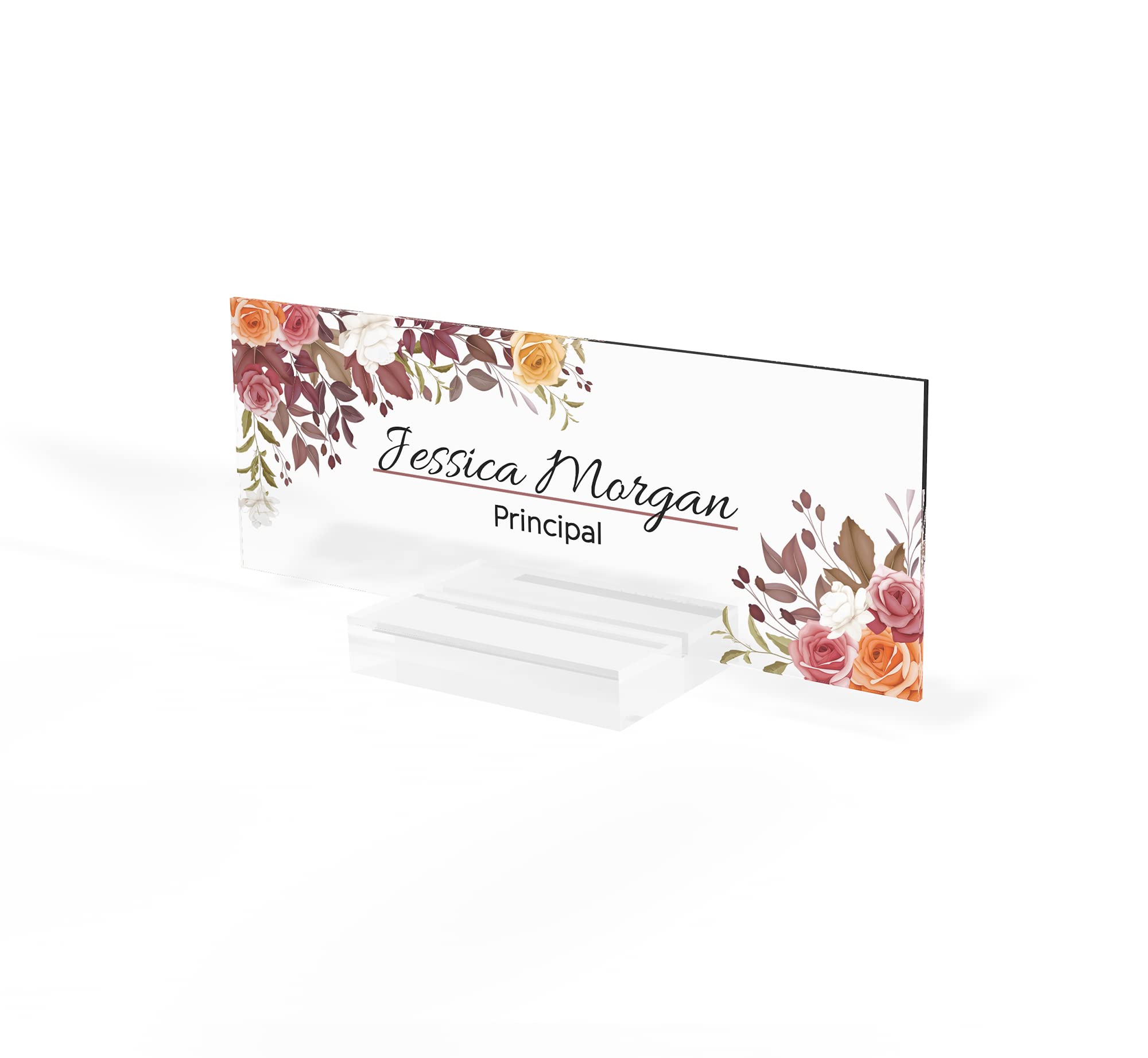 Custom Acrylic Name Plate Plaque for Office Desk - Personalized Engraved Name Sign for Managers, Teachers & Professionals - Perfect for Office Decor, Gift Giving & Workspace Organization (Design-10)
