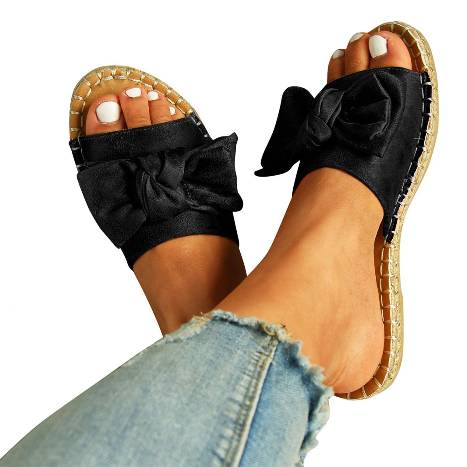 Sparkly Rhinestone Sandals for Women - Open Toe Slip On Glitter Sandals with Bling | Perfect for Beach, Pool Parties & Summer Weddings