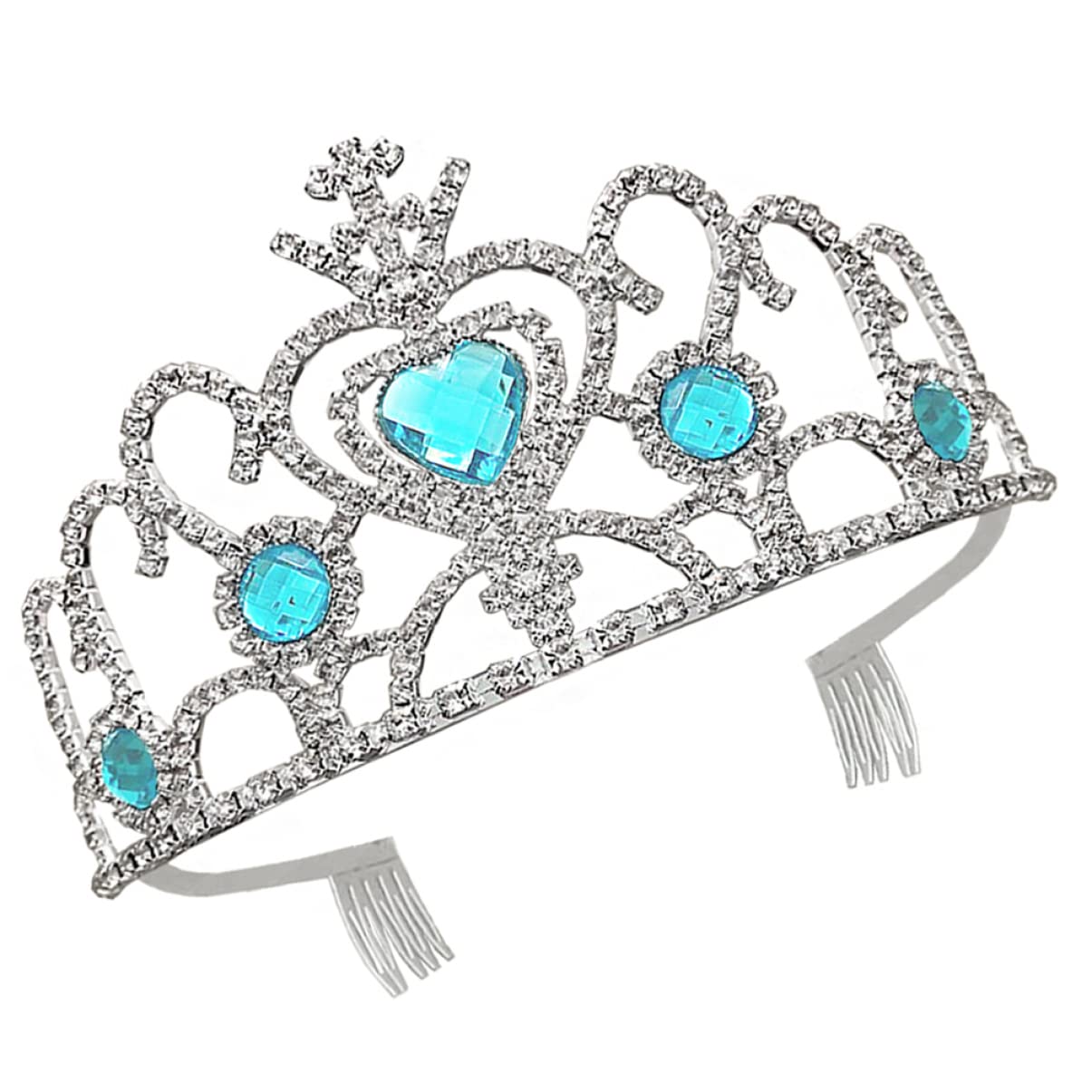 Sparkling Crystal Hair Crown for Girls - Princess Tiara Headband with Rhinestones for Kids Birthday Party, Pageant, Wedding, and Dress-Up Play | Elegant Graceful Headdress Accessories