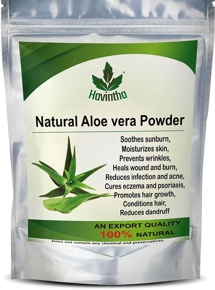 Havintha 100% Pure Aloe Vera Powder for Hair Growth & Skin Care - 8oz (227g) | Organic Face Wash, Scalp Treatment & DIY Beauty Recipes | Promotes Healthy Hair & Glowing Skin