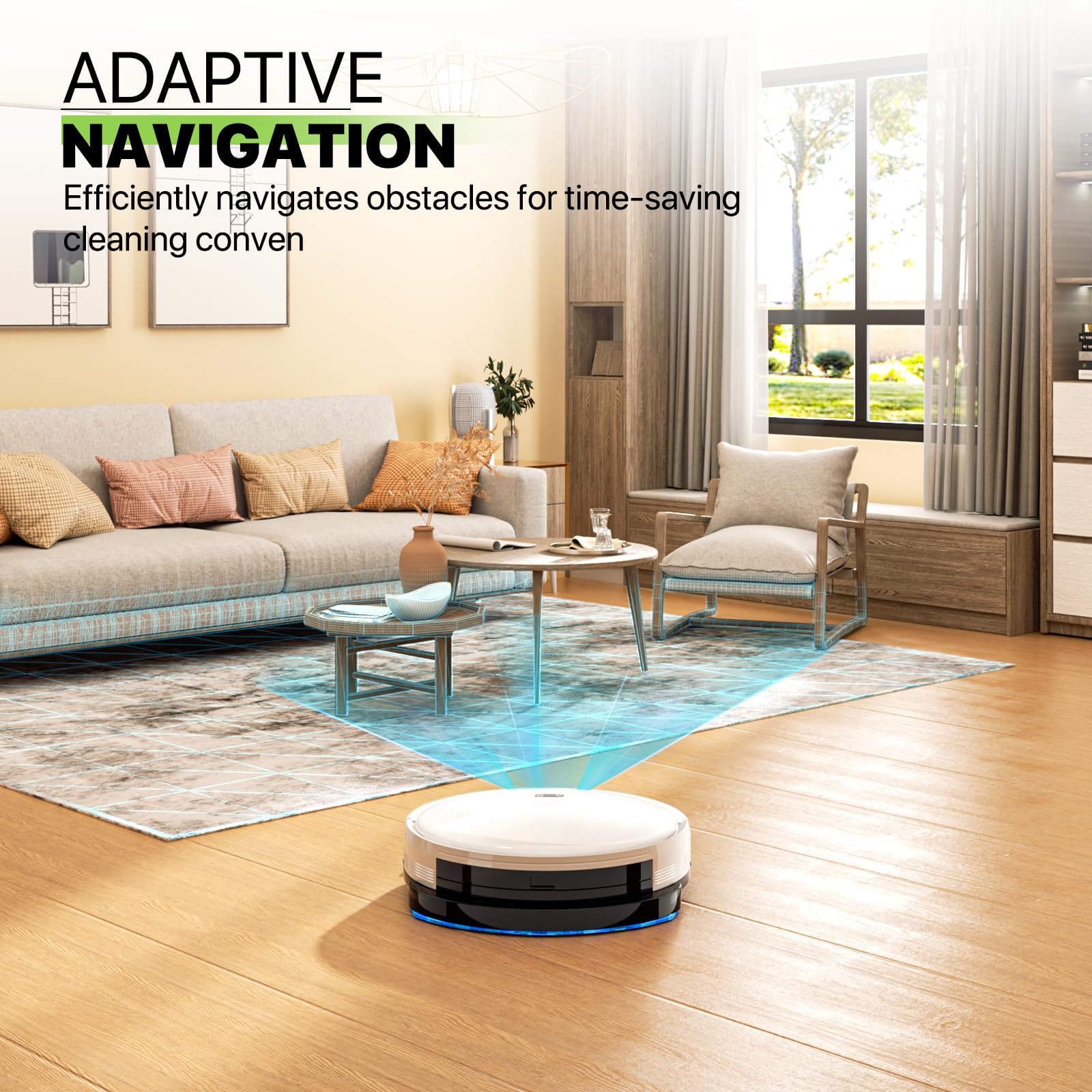 Magshion Robot Vacuum Mop Combo, 2800Pa Wi-Fi, Self-Charging - Perfect for Hard Floors & Carpets