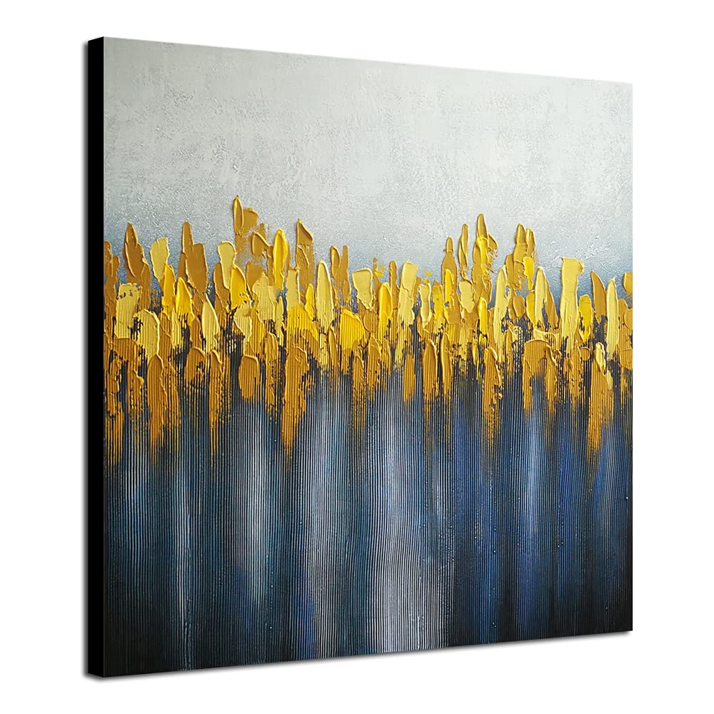 Hand-Painted Abstract Canvas Wall Art - Modern Landscape Painting for Living Room & Bedroom Decor - Contemporary Home Wall Decor for Housewarming Gifts & Interior Design