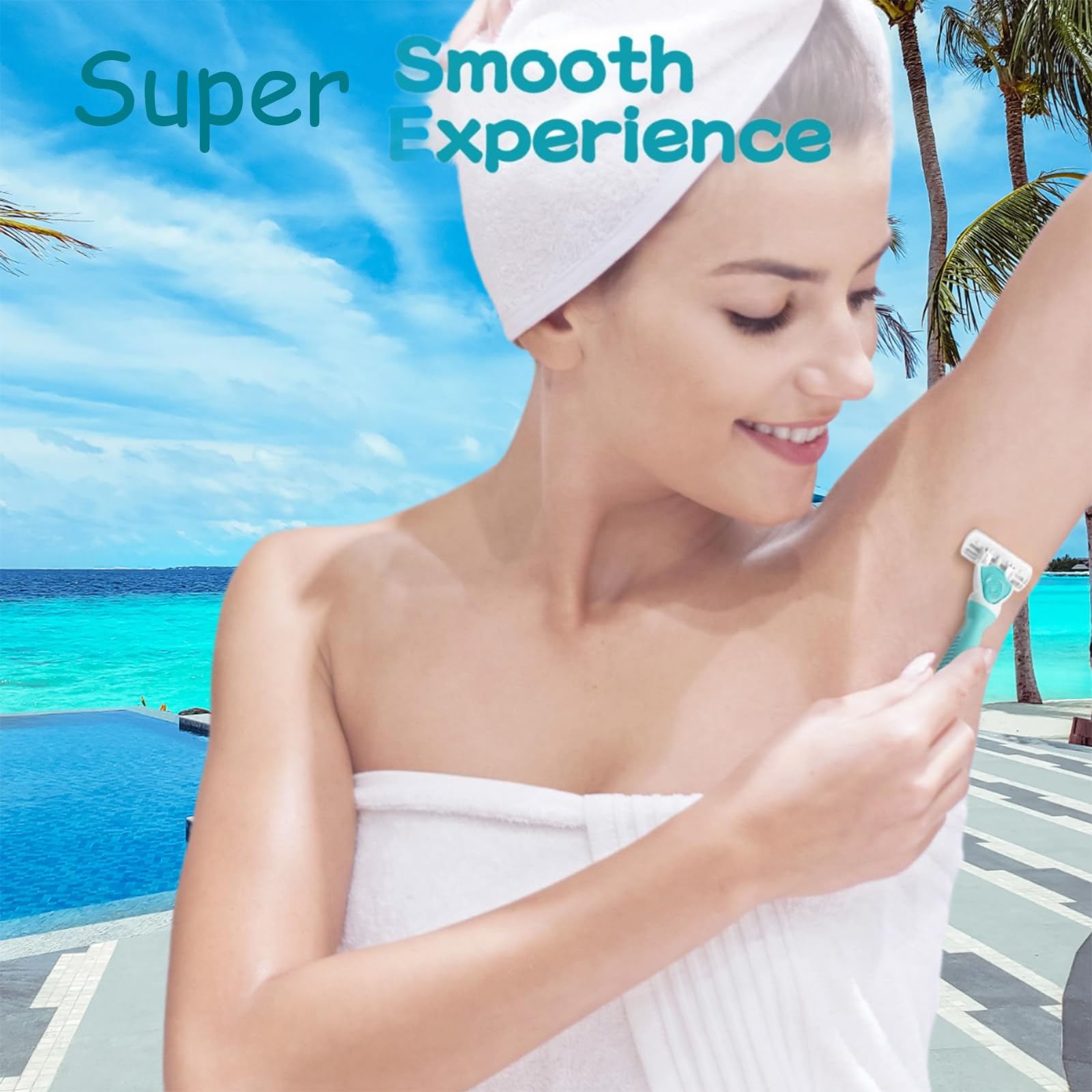 Premium 6-Blade Women's Razor for Sensitive Skin - Includes 1 Travel Razor & 19 Blade Refills - Smooth Shaving for Legs, Underarms & Bikini Area - Ideal for Home & Travel Use