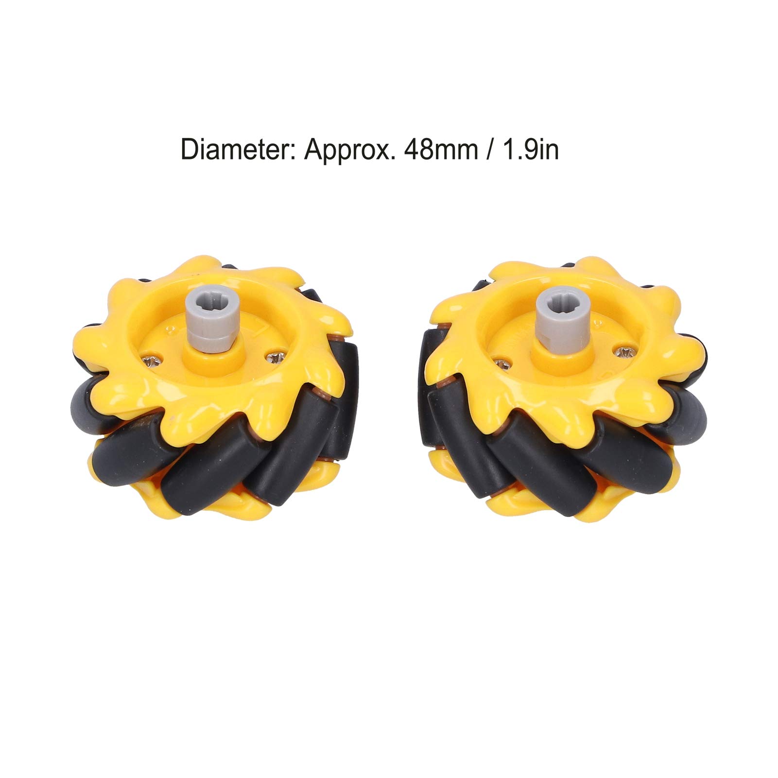 **Mecanum Wheels 48mm (1 Pair) - Left & Right Omni-Directional Wheels for Smart Robot Cars, DIY Toys, and Robotics Projects - Perfect for Omni-Directional Movement in RC Cars, STEM Kits, and Automation Systems**