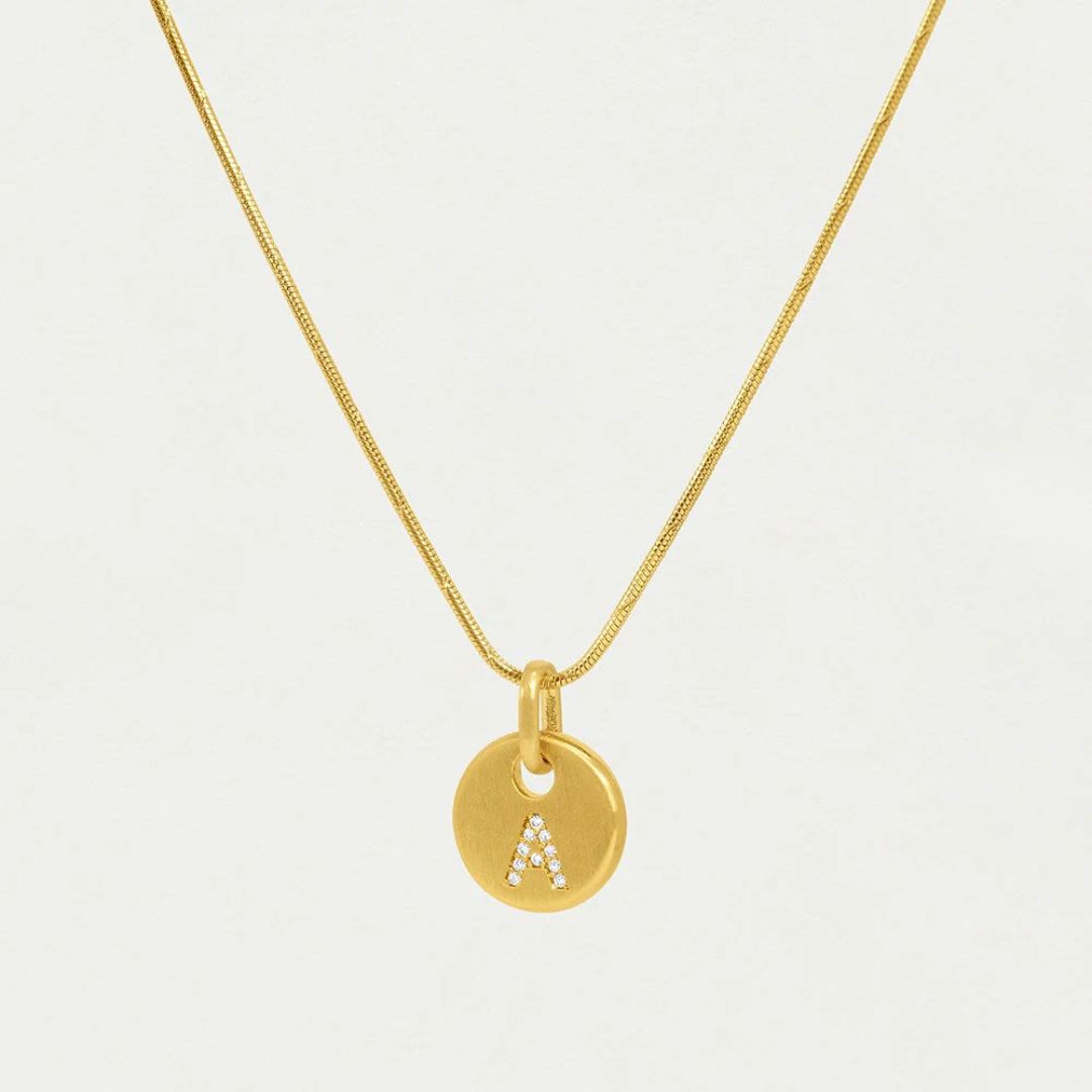 Dean Davidson Pavé Initial Necklace - Personalized Name Necklace for Women, Sterling Silver Monogram Pendant, Gift for Her - Perfect for Birthdays, Anniversaries & Everyday Elegance