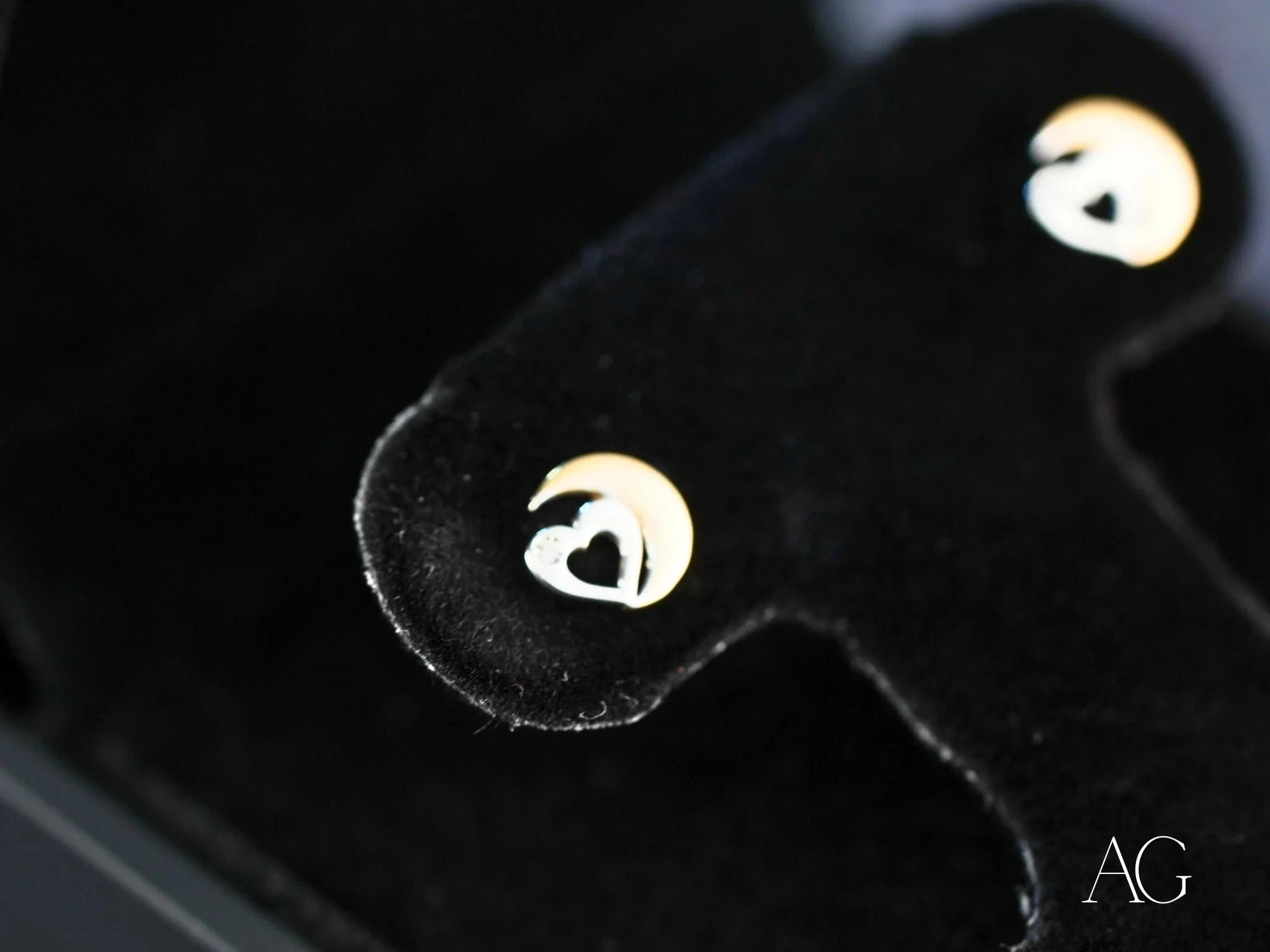 18K Gold Moon and Heart Earrings for Women – Romantic Celestial Jewelry Gift for Valentine's Day, Anniversary & Special Occasions