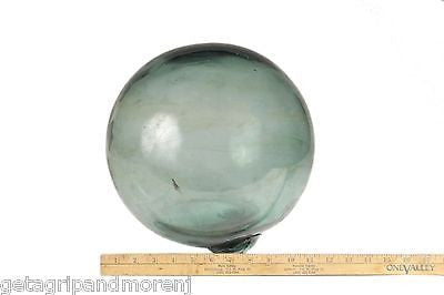 11-Inch Japanese Glass Fishing Float with Markings - No Net - Perfect for Beach Decor, Aquarium Display, and Nautical Collectibles