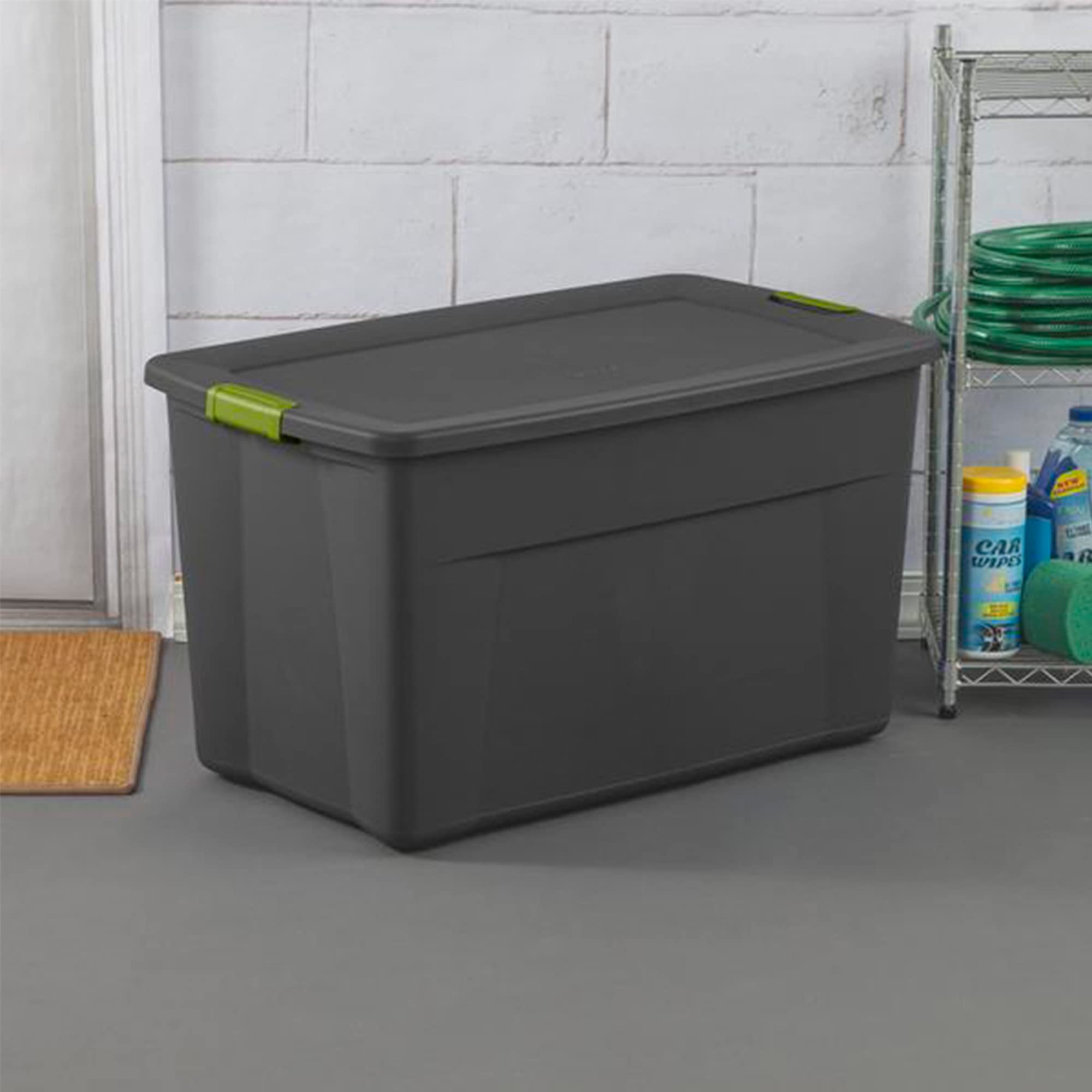 Sterilite 8-Pack 35 Gallon Gray Plastic Storage Bins with Secure Lids - Durable Organizer Containers for Home, Garage, and Office Storage Solutions